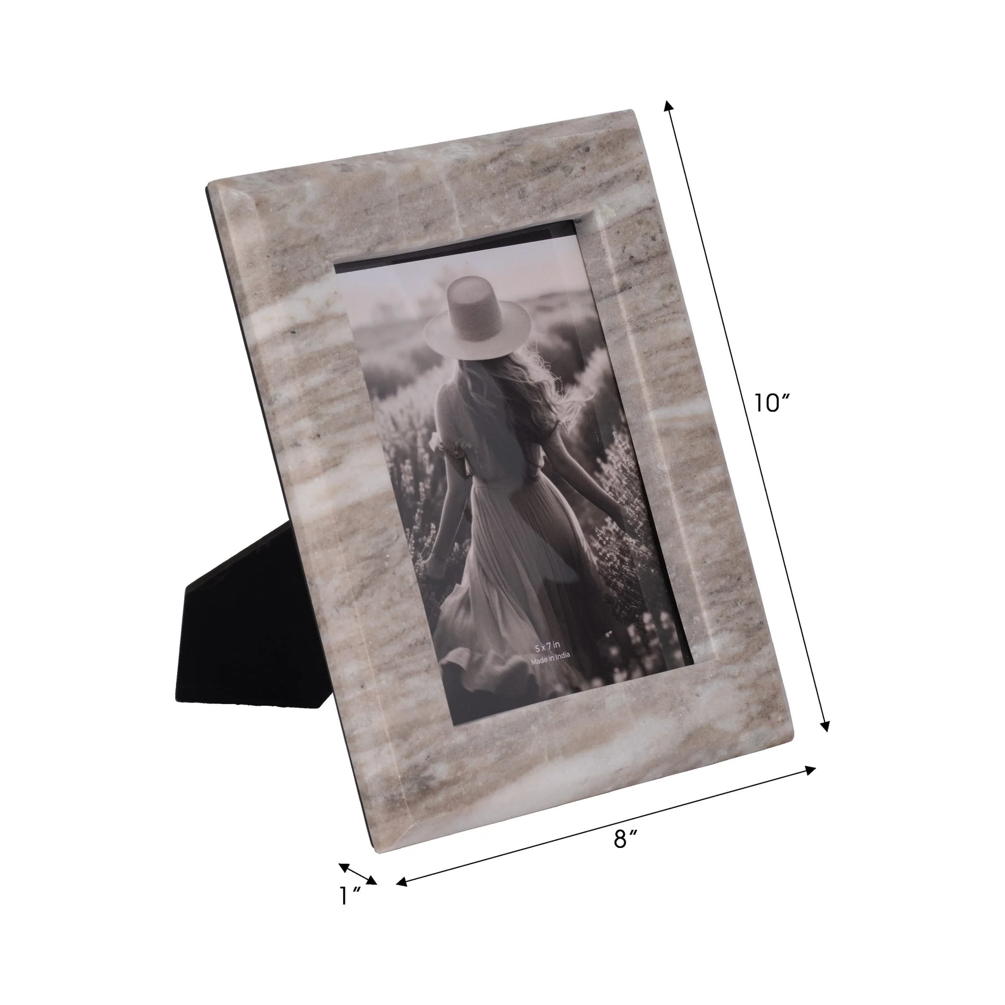 5x7 Curved Marble Photo Frame, Mocha - Image 7