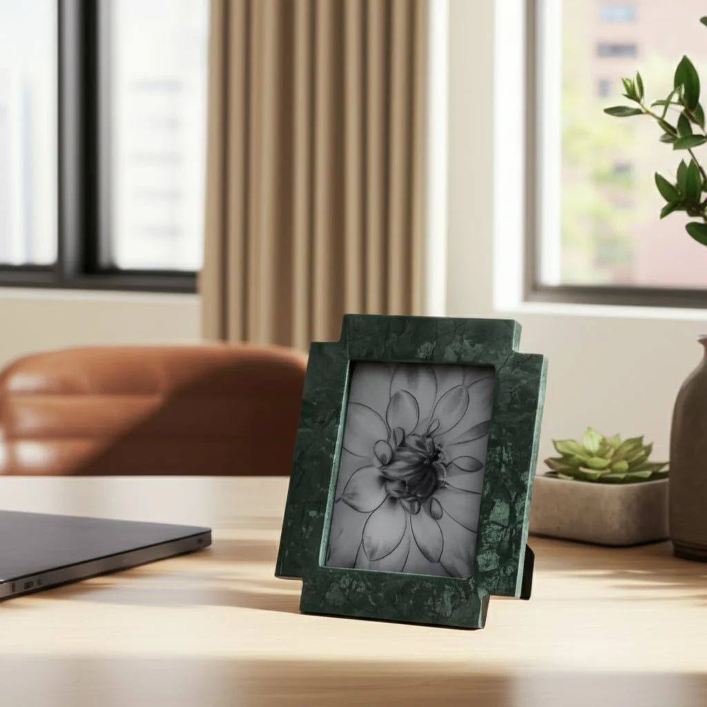 5x7 Cut Corners Marble Photo Frame, Green - Image 11