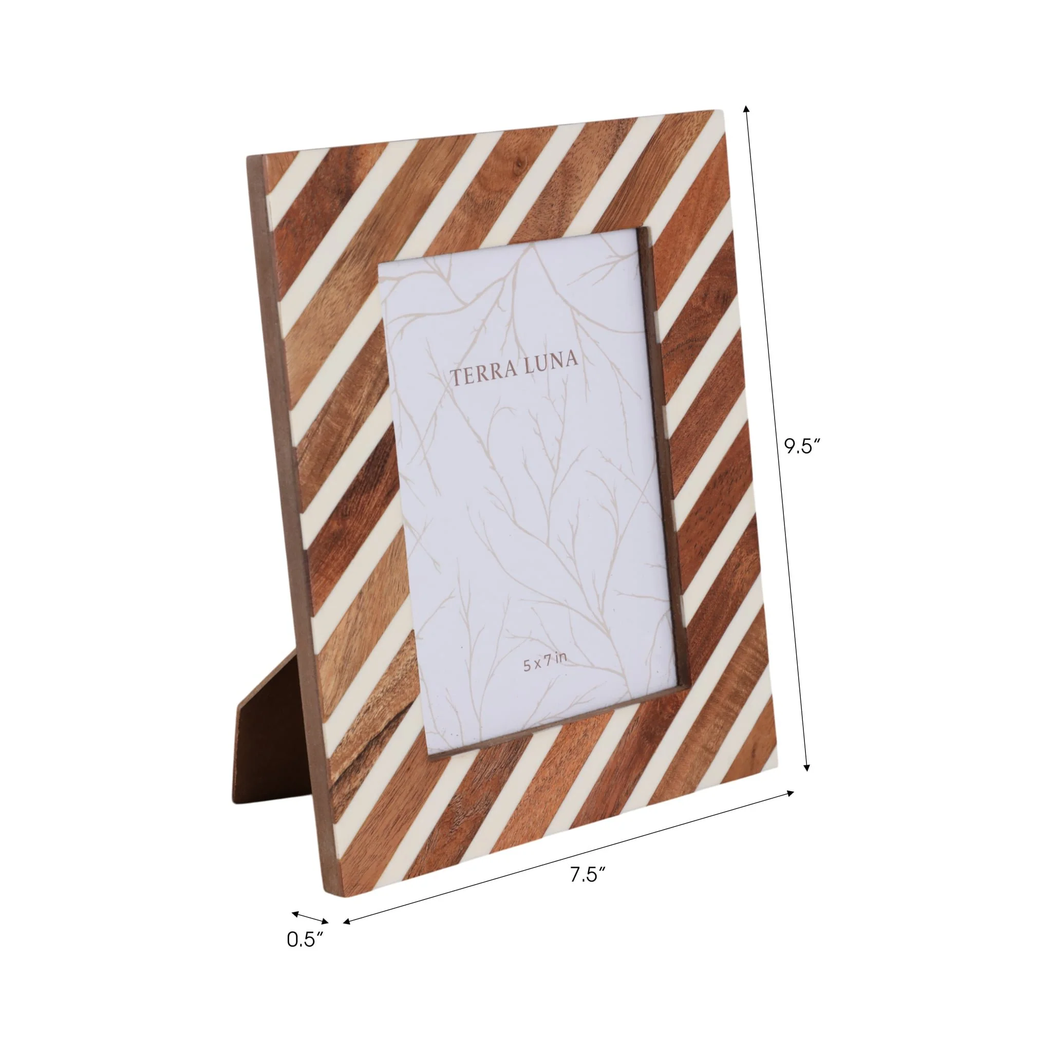 5x7 Diagonal Lines Photo Frame, Natural/ivory - Image 7