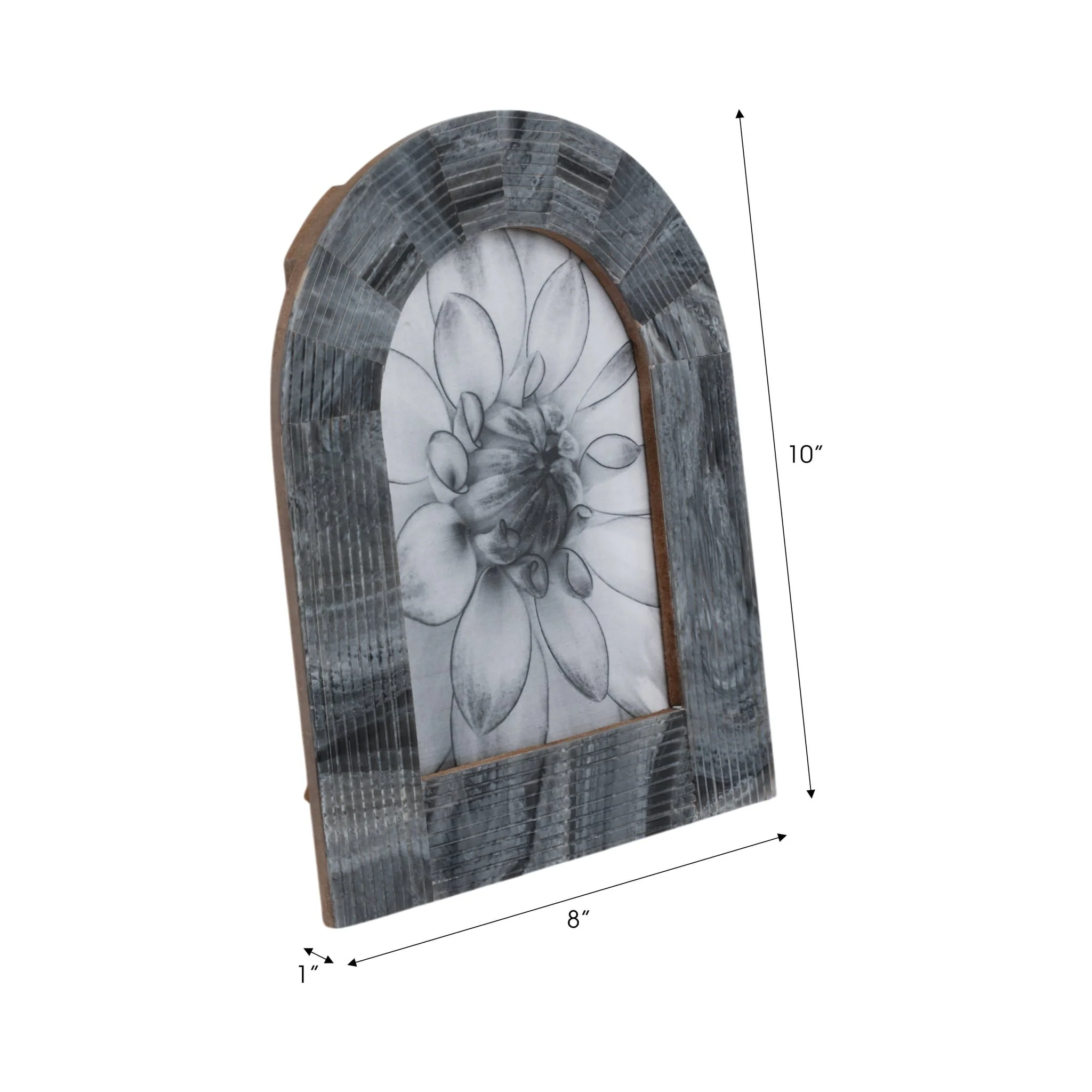 5x7 Grooved Arch Photo Frame, Marbled Grey - Image 7