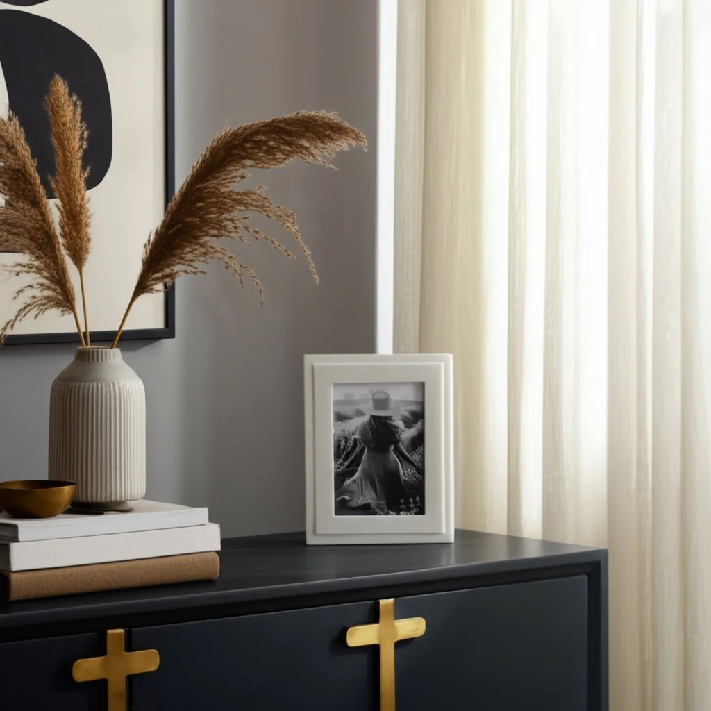 5x7 Marble Border Photo Frame, White - Image 9