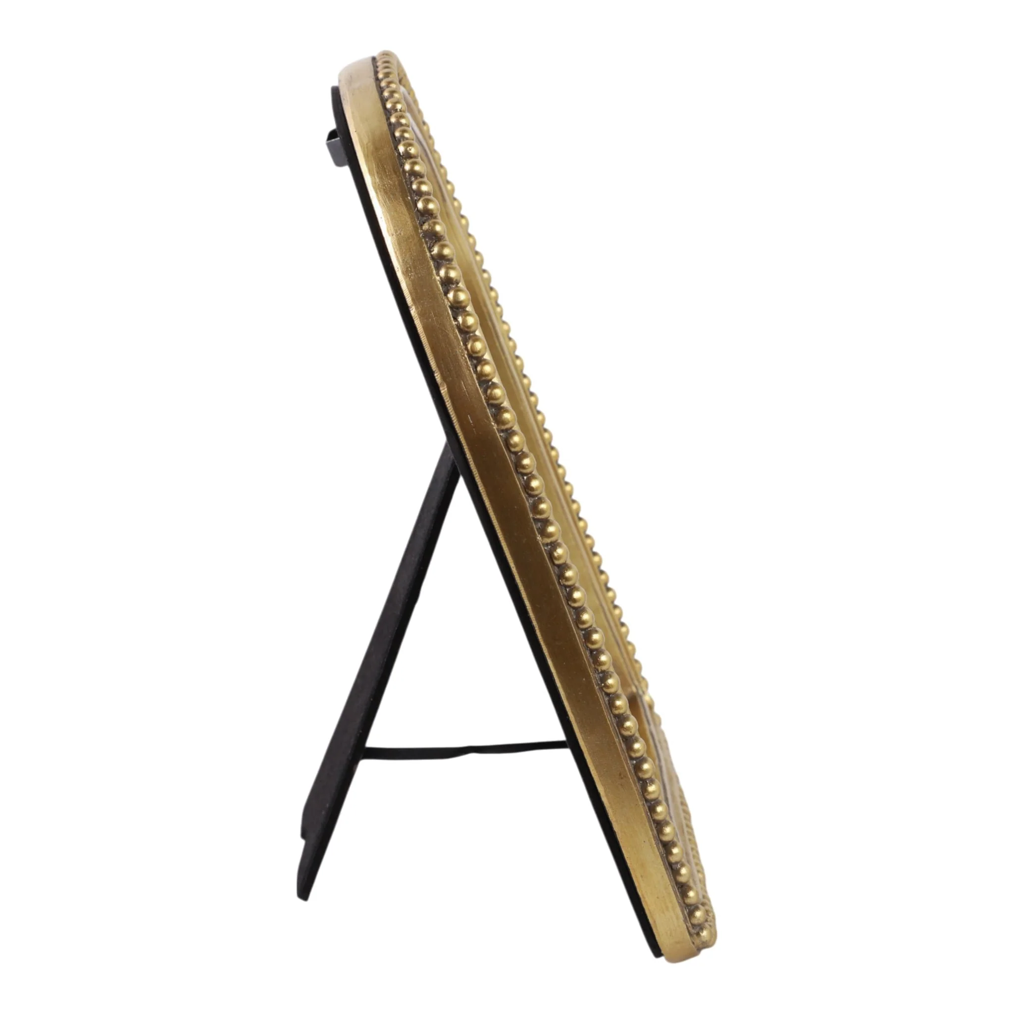 5x7" Mirror In Beaded Arch Frame, Gold - Image 3