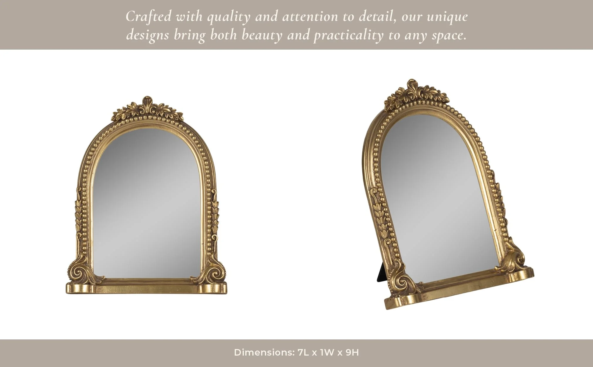 5x7 Ornate Arch Photo Frame, Gold - Image 10