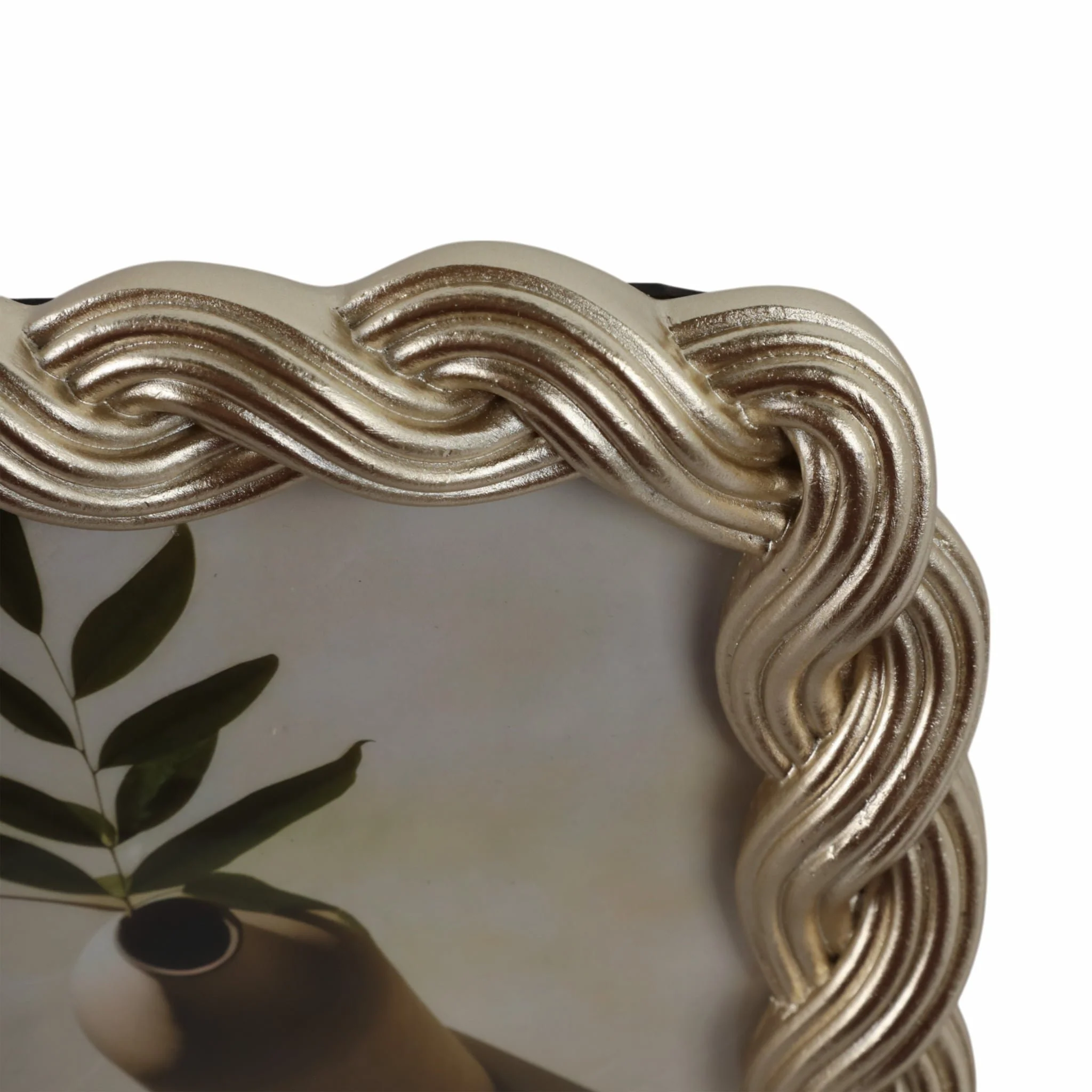 5x7 Polyresin Twisted Rope Photo Frame, Gold - Image 6