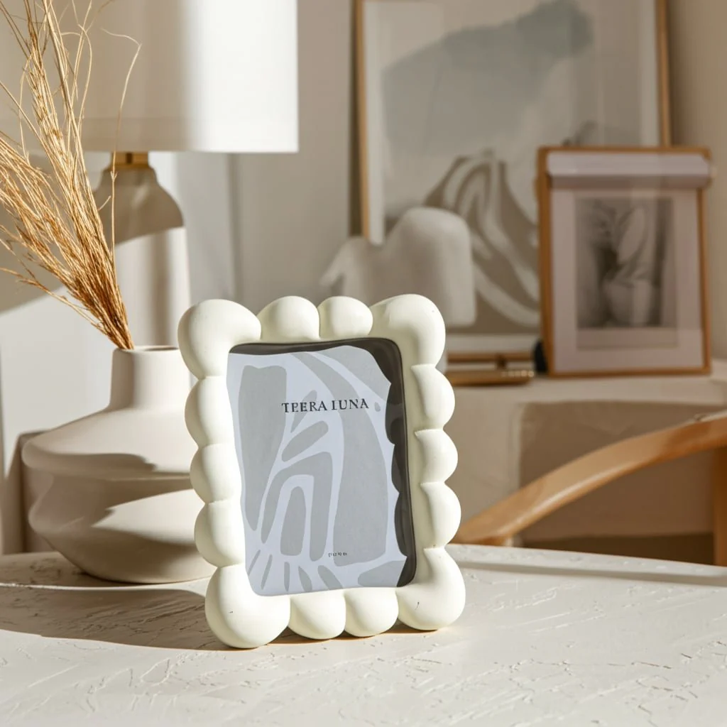 5x7" Puffy Squiggle Photo Frame, Ivory - Image 10