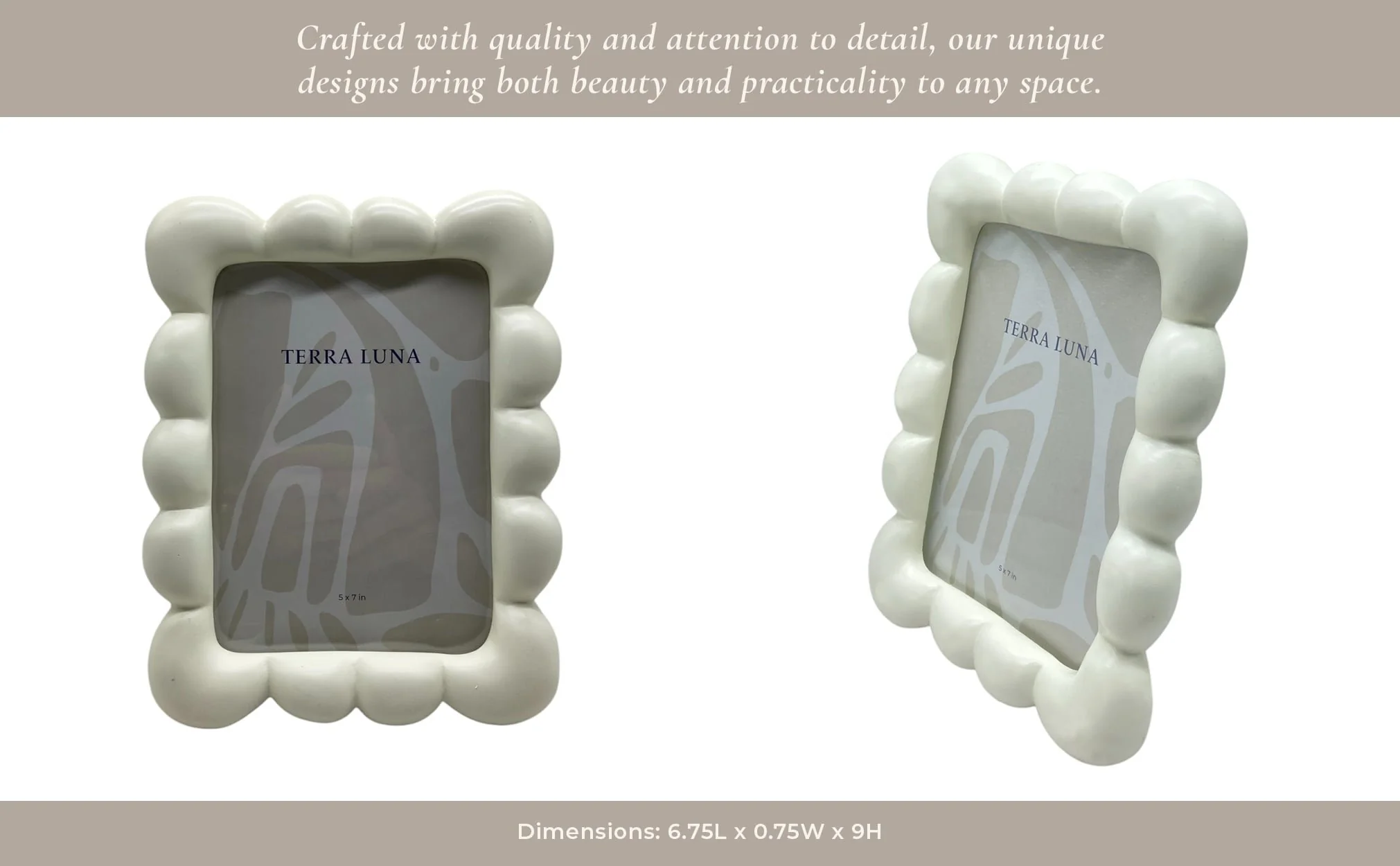 5x7" Puffy Squiggle Photo Frame, Ivory - Image 11