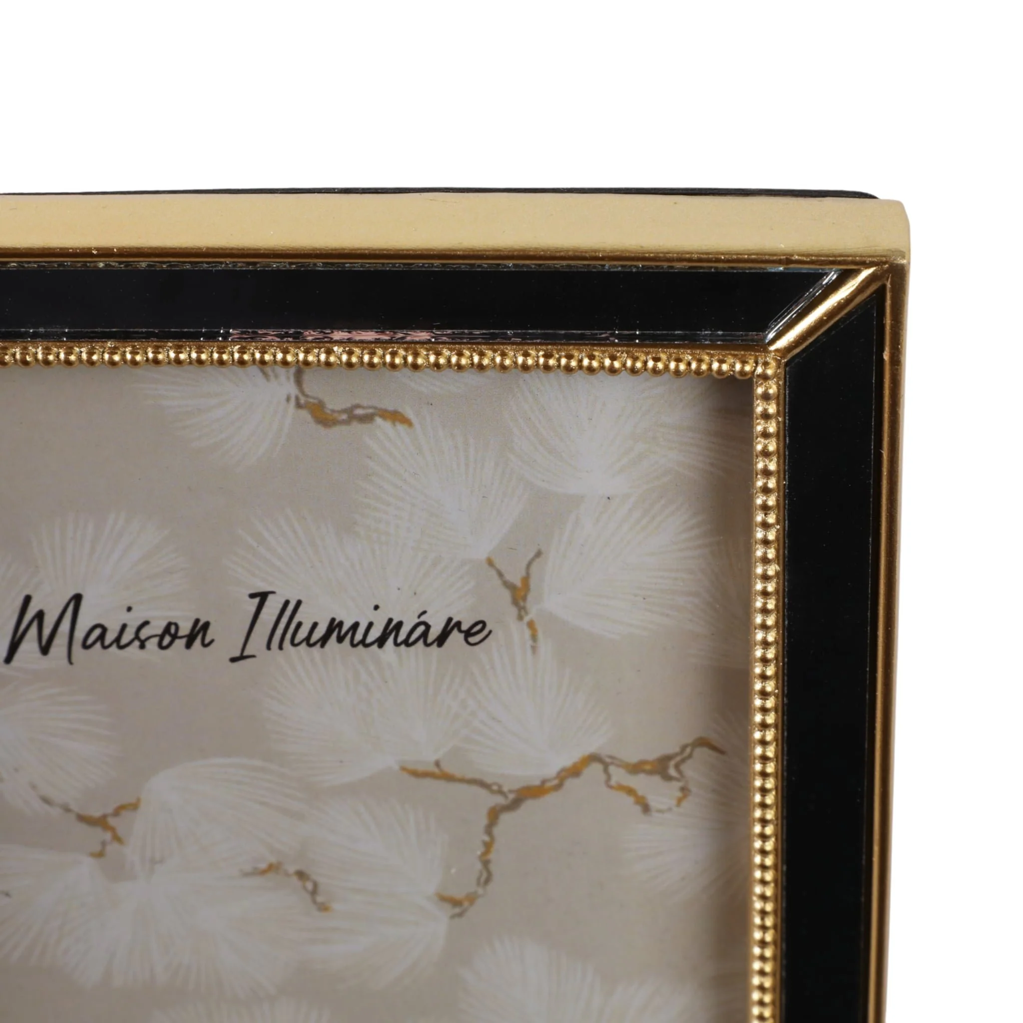 5x7 Resin Mirrored Beaded Border Photo Frame, Gold - Image 6