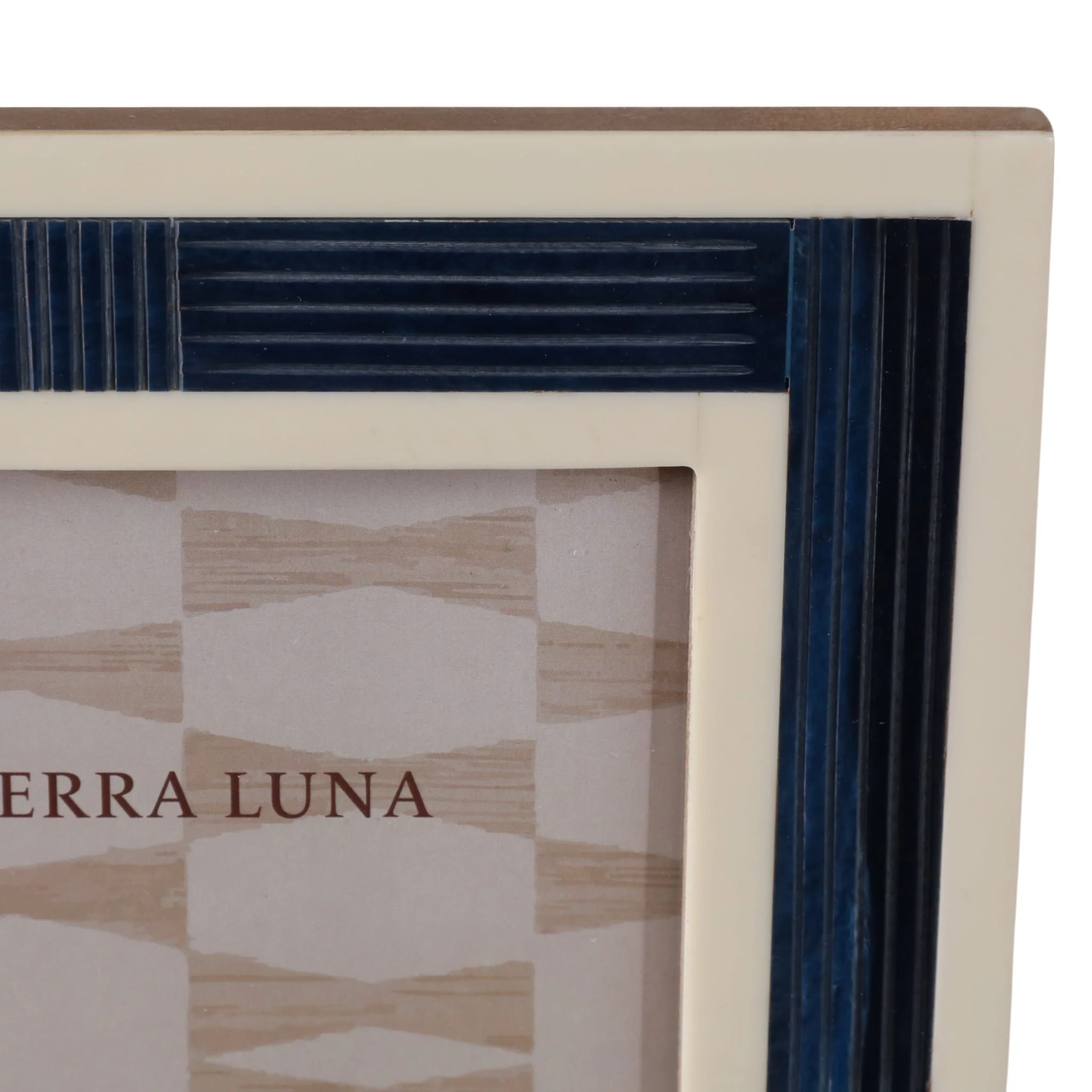 5x7" Resin Photo Frame With Border, Blue/white - Image 6