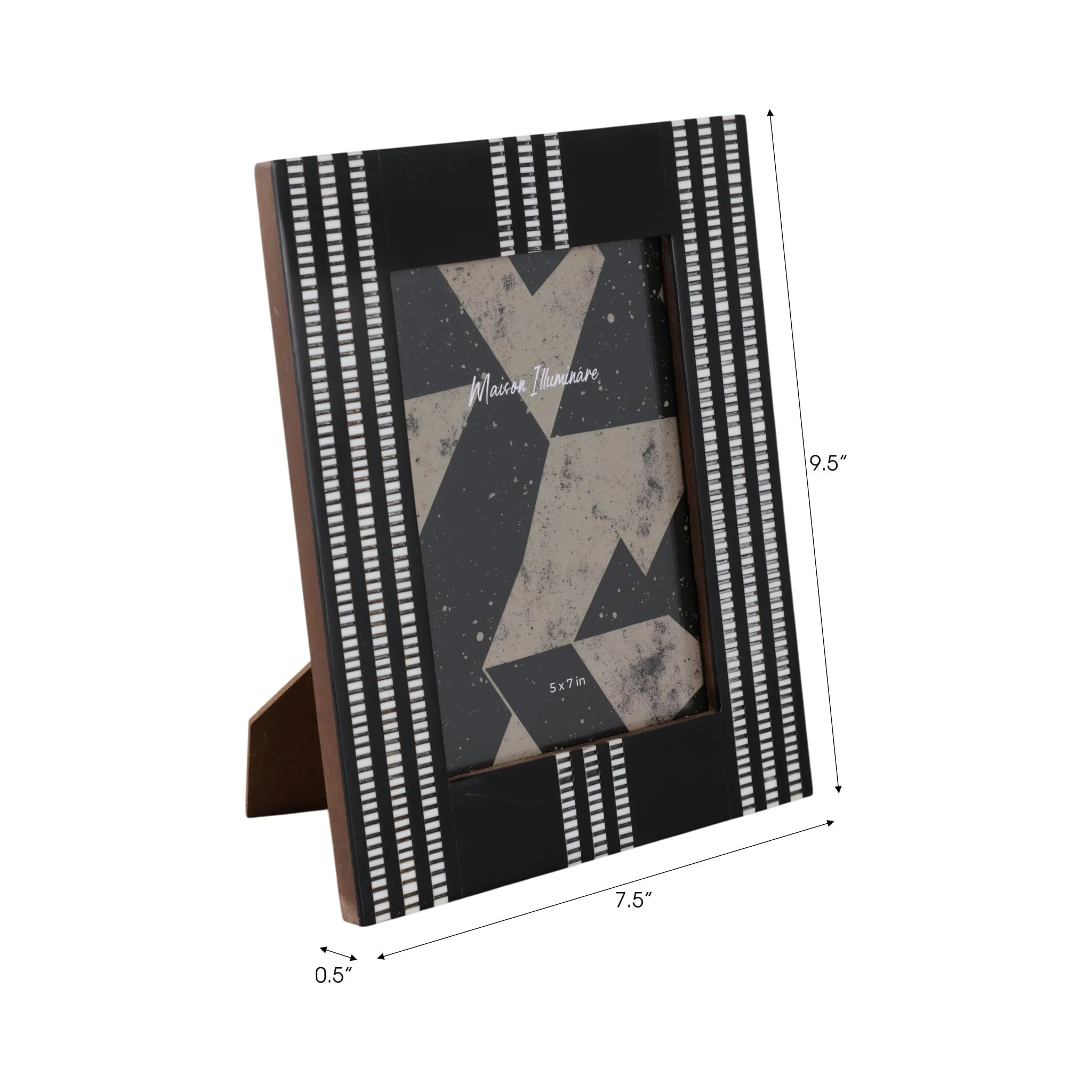 5x7 Ridged Stripes Photo Frame, Black/ivory - Image 2