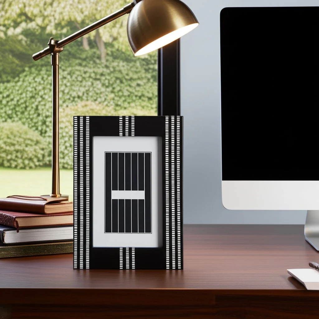 5x7 Ridged Stripes Photo Frame, Black/ivory - Image 4