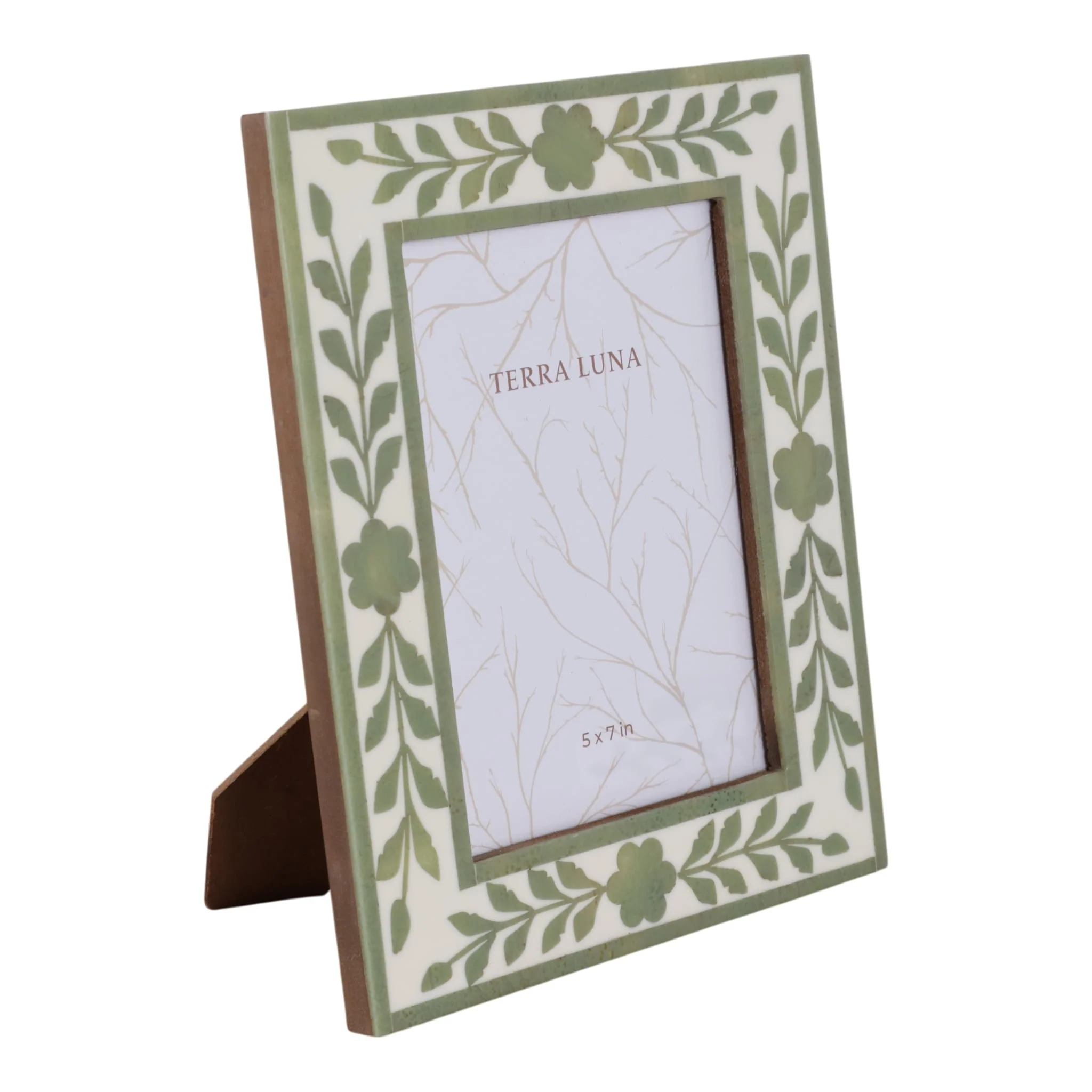 5x7 Sage Green Petals Photo Frame, White/green - Image 2