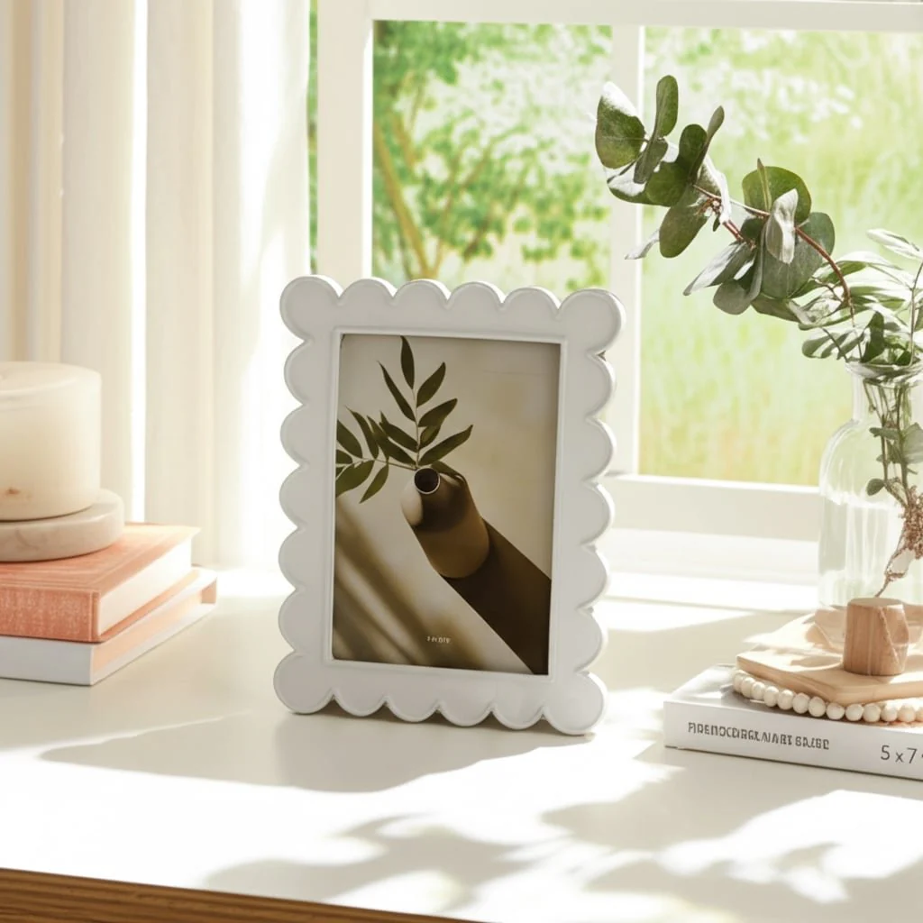 5x7 Scallop Edge Photo Frame, White - Image 11