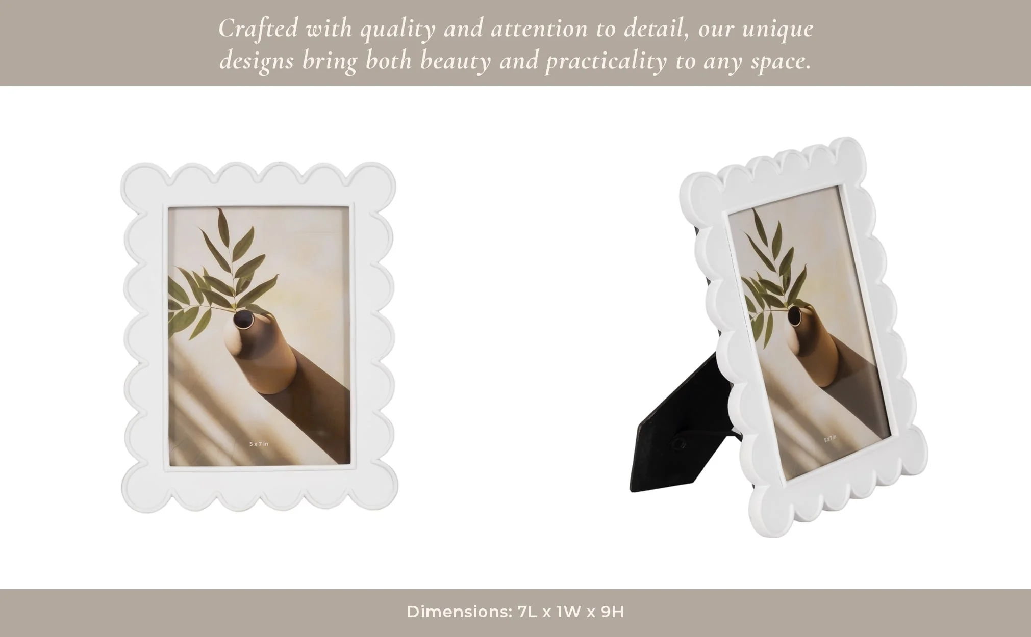 5x7 Scallop Edge Photo Frame, White - Image 16