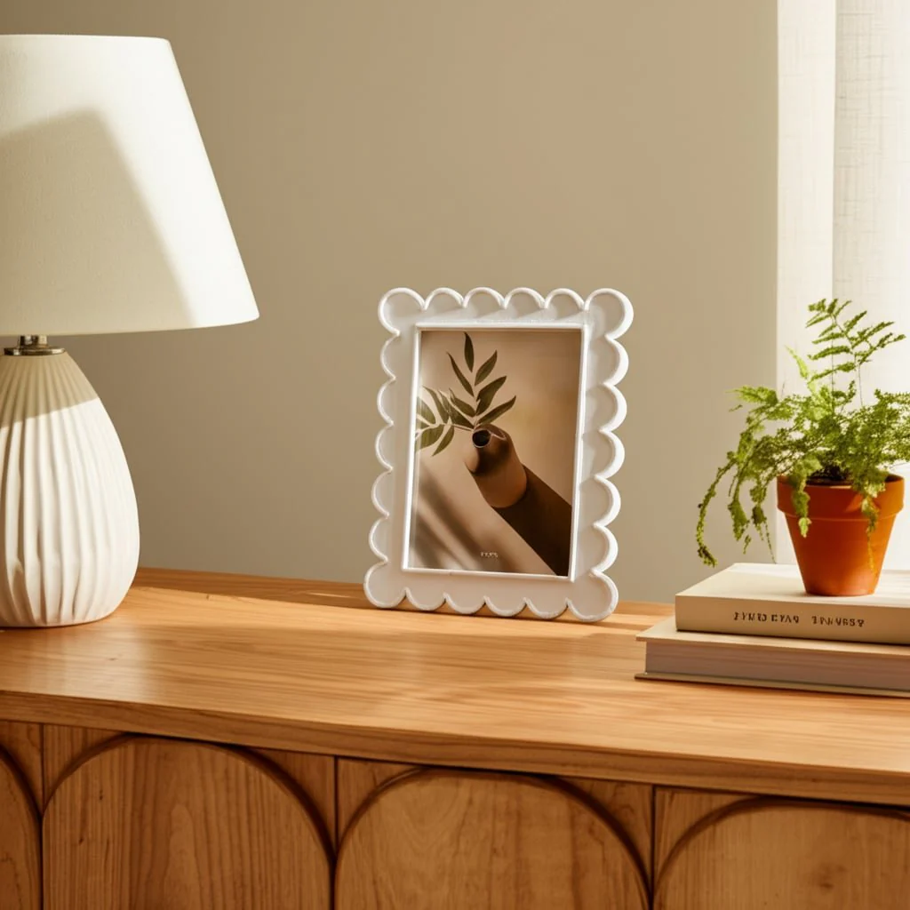 5x7 Scallop Edge Photo Frame, White - Image 9
