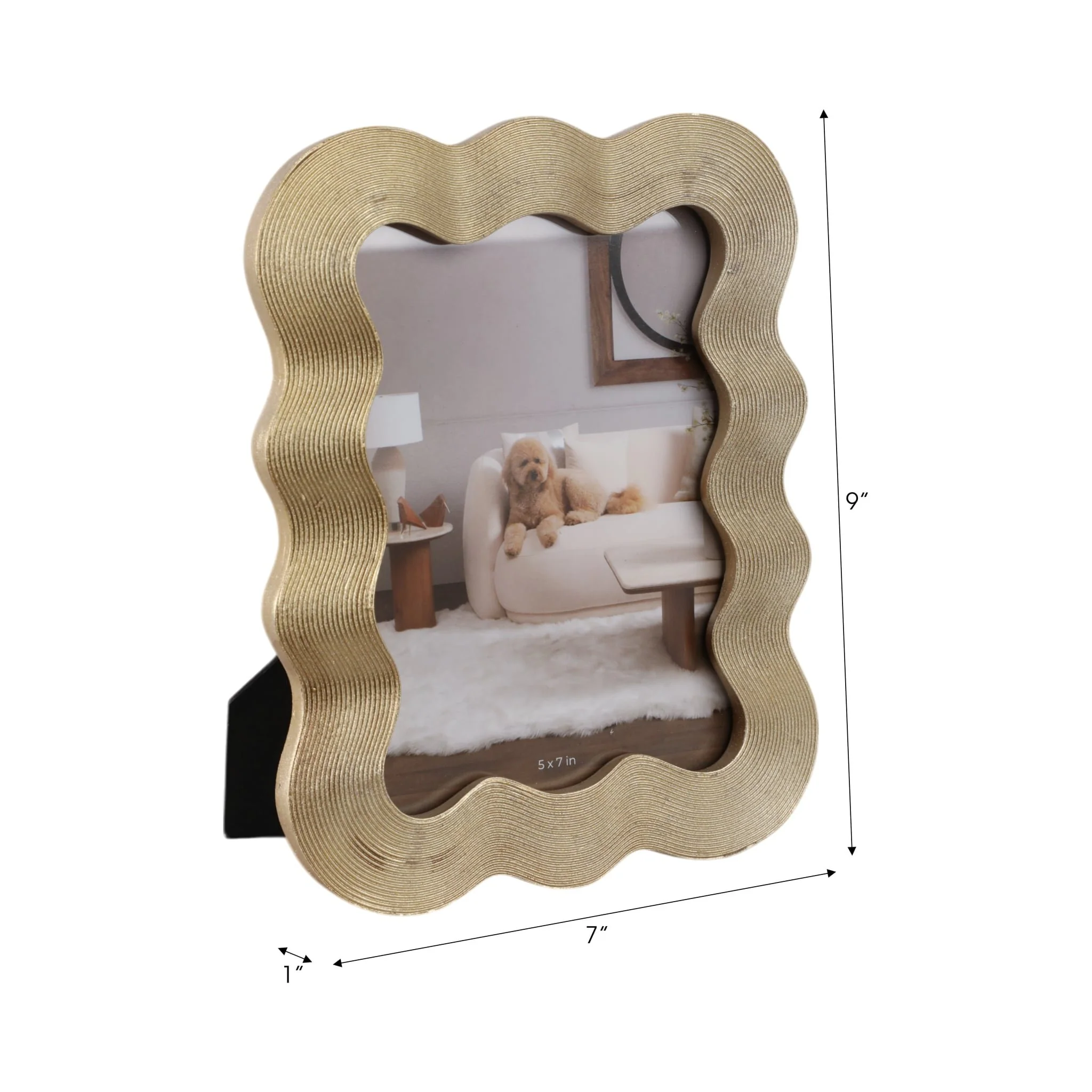 5x7" Squiggle Photo Frame, Gold - Image 5