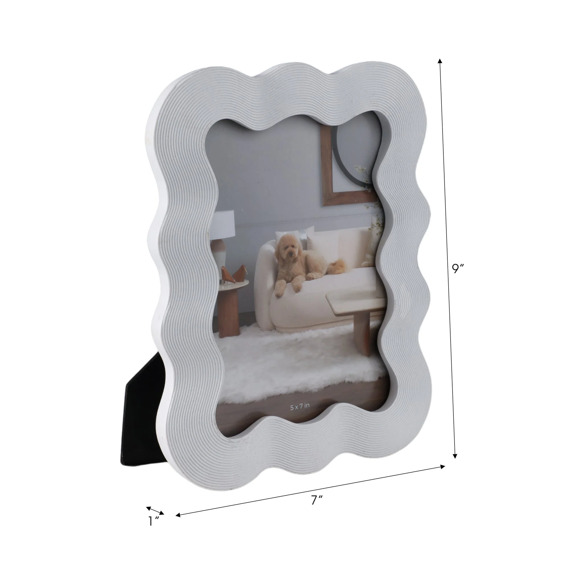 5x7" Squiggle Photo Frame, White - Image 2