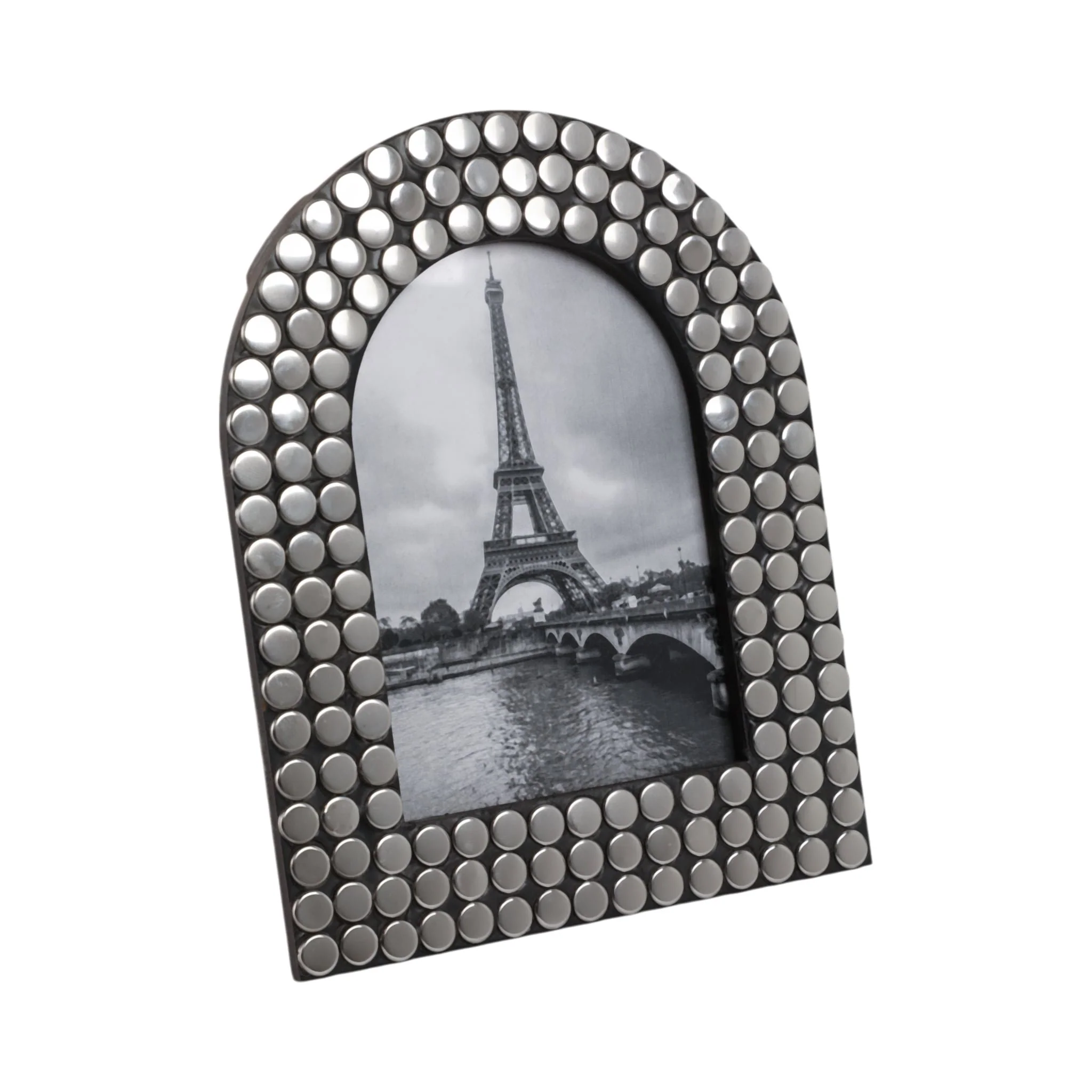 5x7 Studded Arch Photo Frame, Silver/black - Image 2