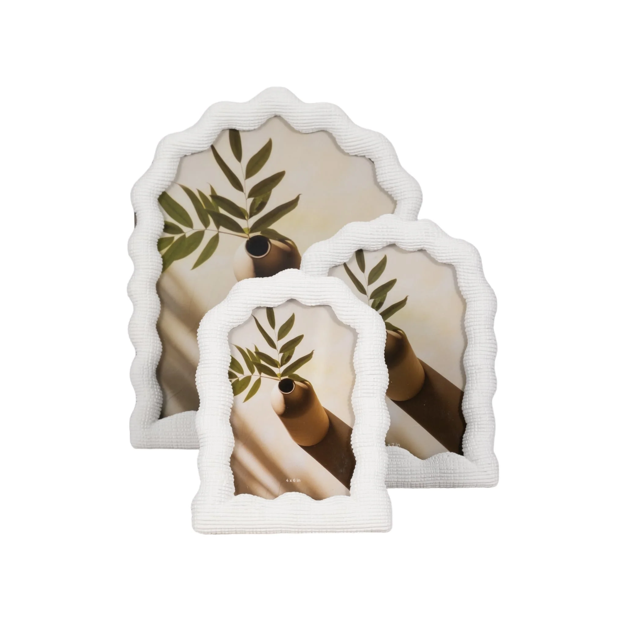 5x7 Wavy Arch Photo Frame, White - Image 6