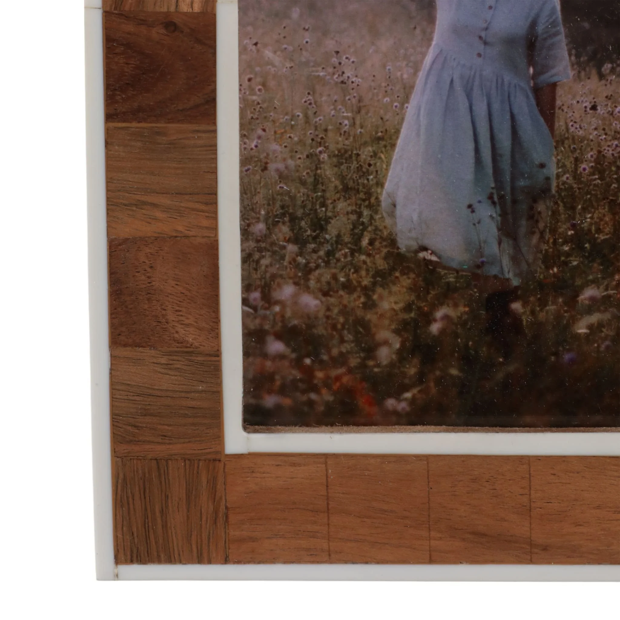 5x7 Wood Inlay Arch Photo Frame, Natural/ivory - Image 5