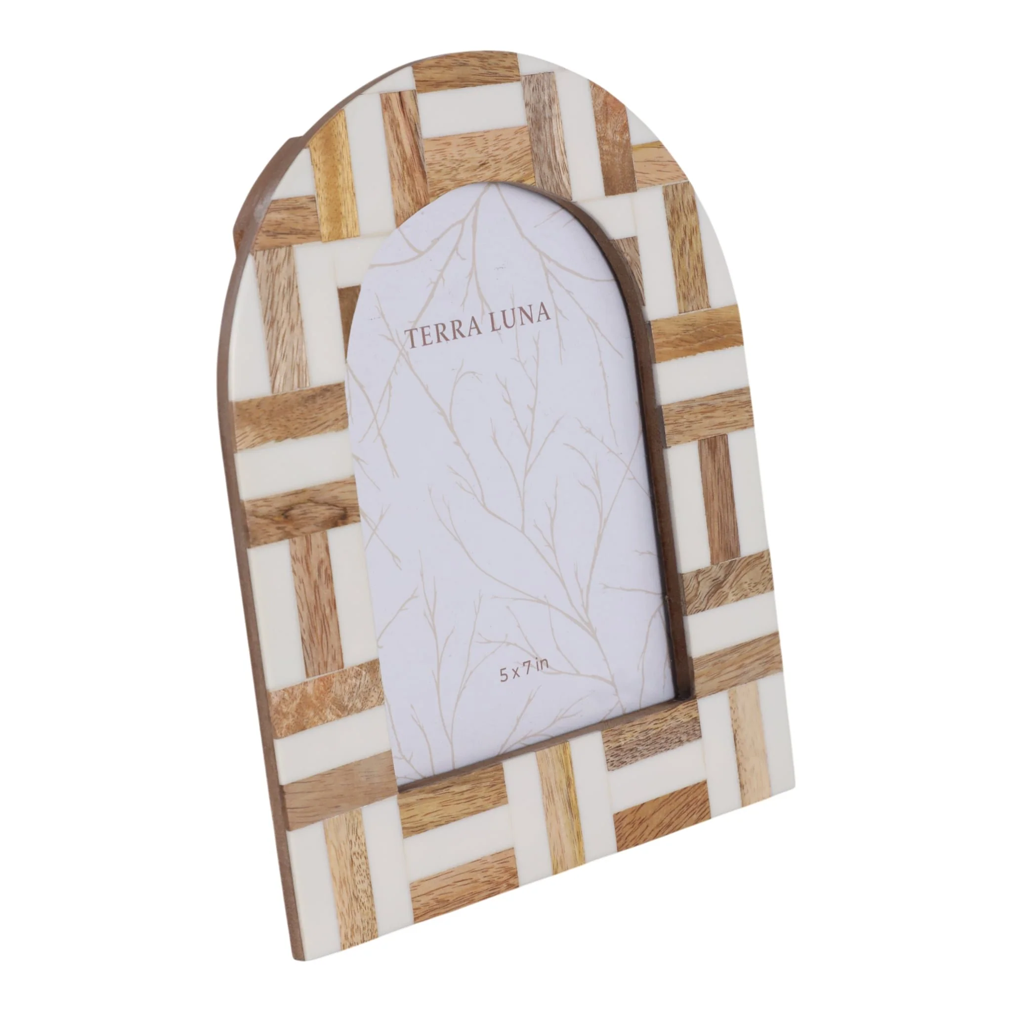 5x7 Wood Inlay Photo Frame, Ivory/natural - Image 2