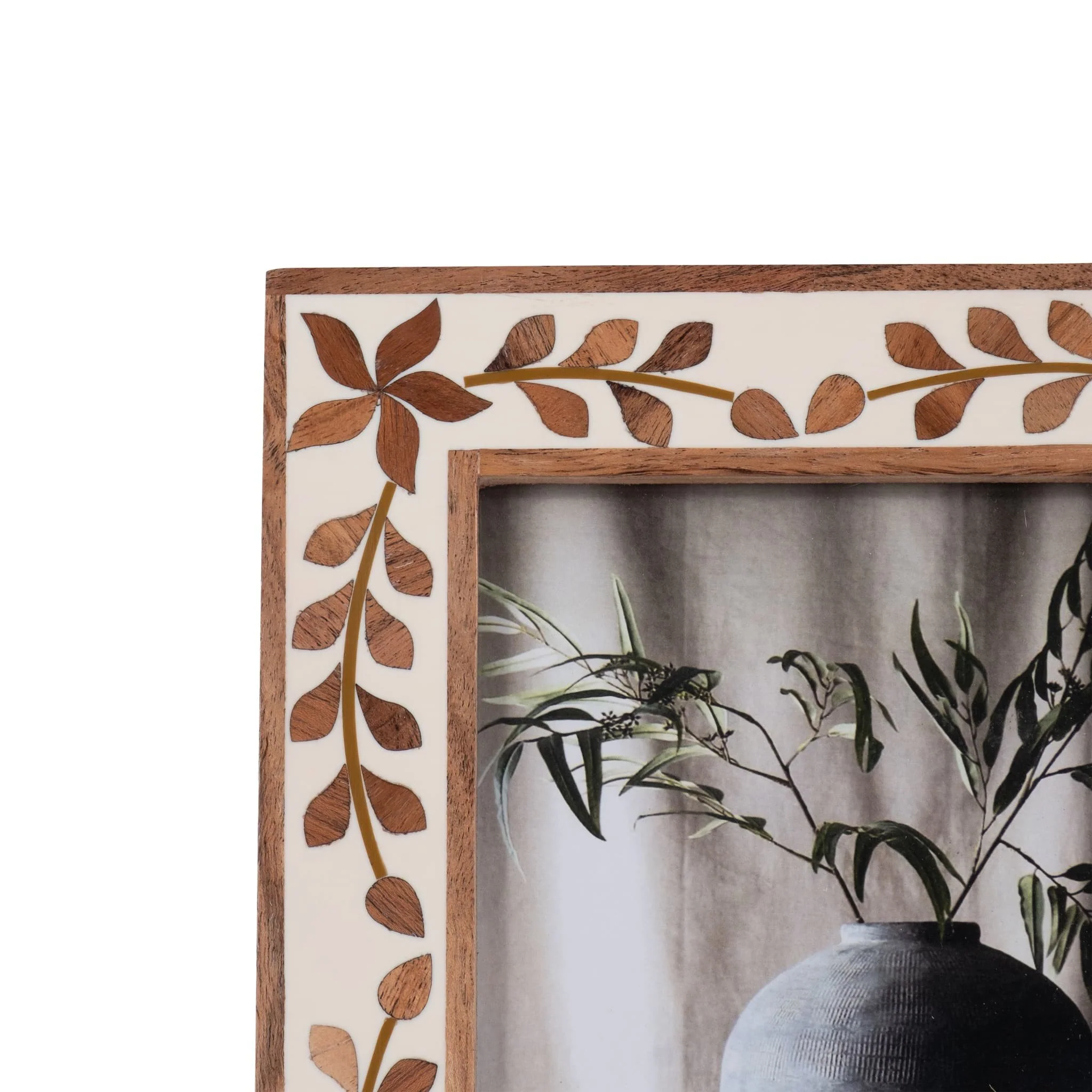5x7 Wood Inlay Vine Photo Frame, Natural - Image 5