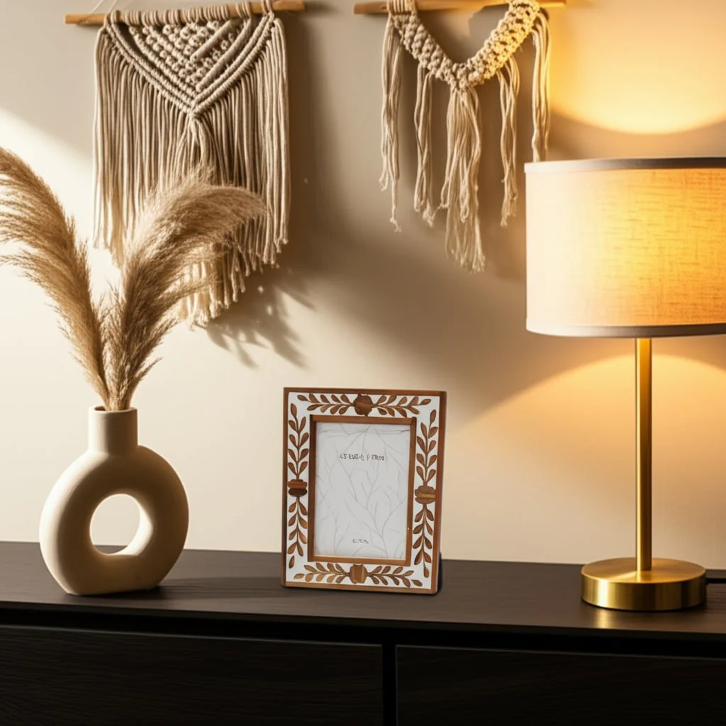5x7 Wood Petals Photo Frame, White/natural - Image 9