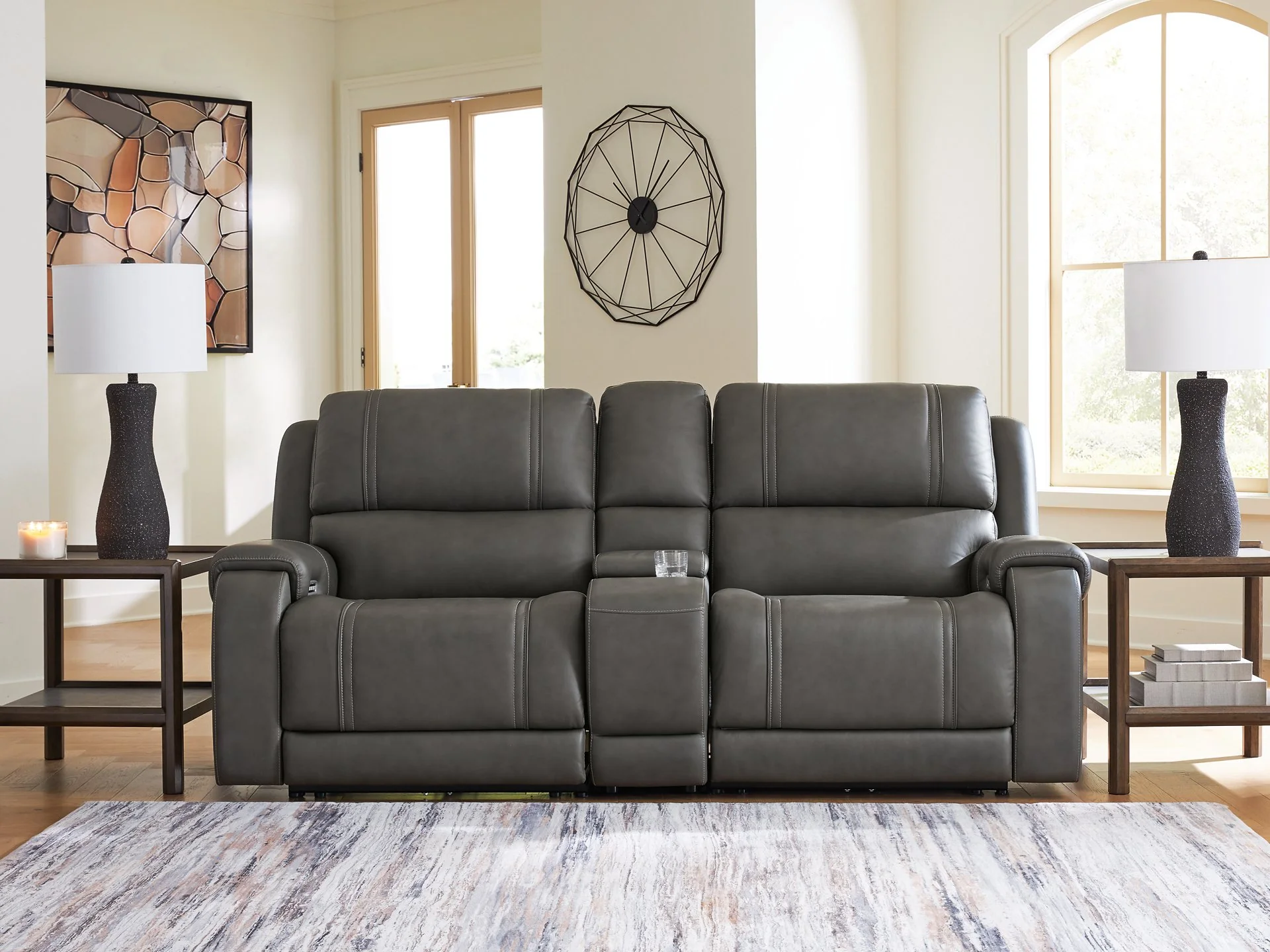 5Z - Pittson Power Reclining Sectional Loveseat with Console - Image 2