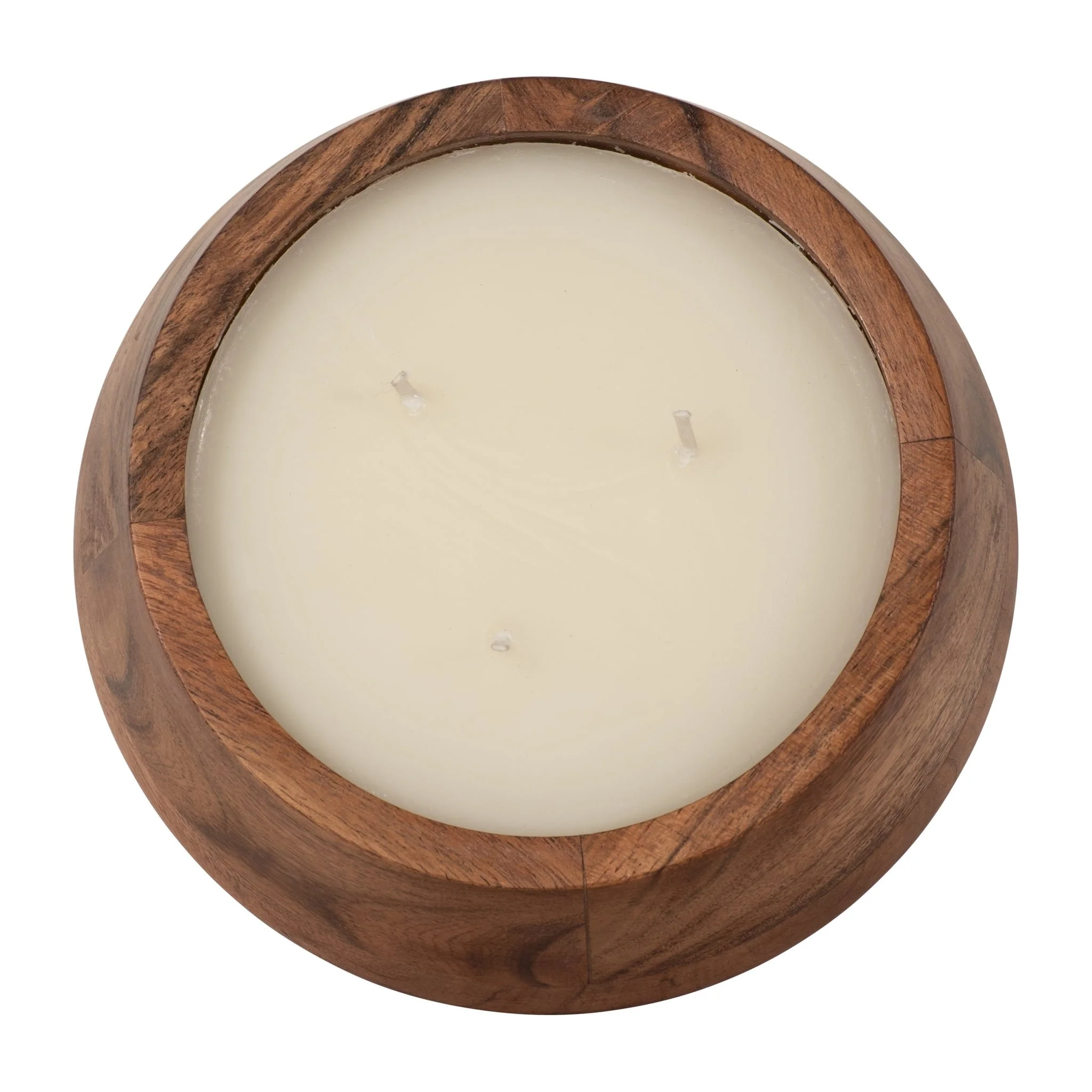 6" 11 Oz Vanilla Wood Bowl Candle, Natural - Image 4