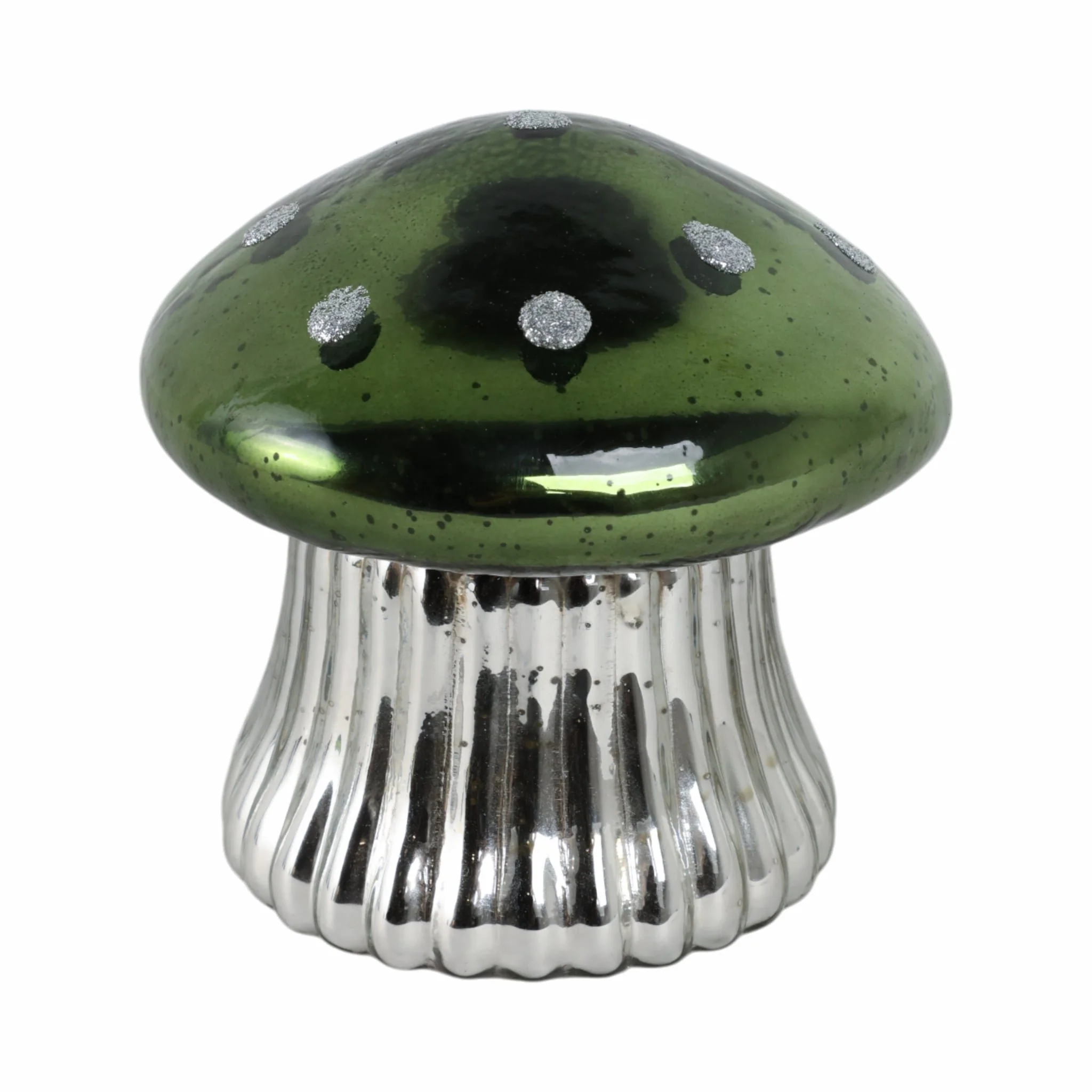 6" 12 Oz Cypress & Musk Mushroom Candle, Green - Image 2