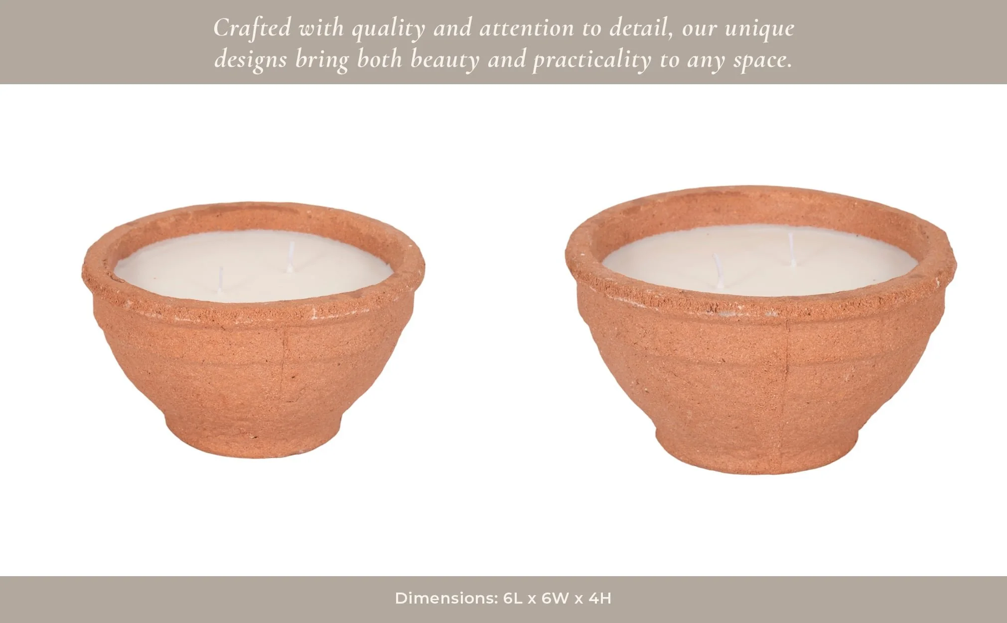 6" 14 Oz Santal & Spruce Bowl Candle, Terracotta - Image 14