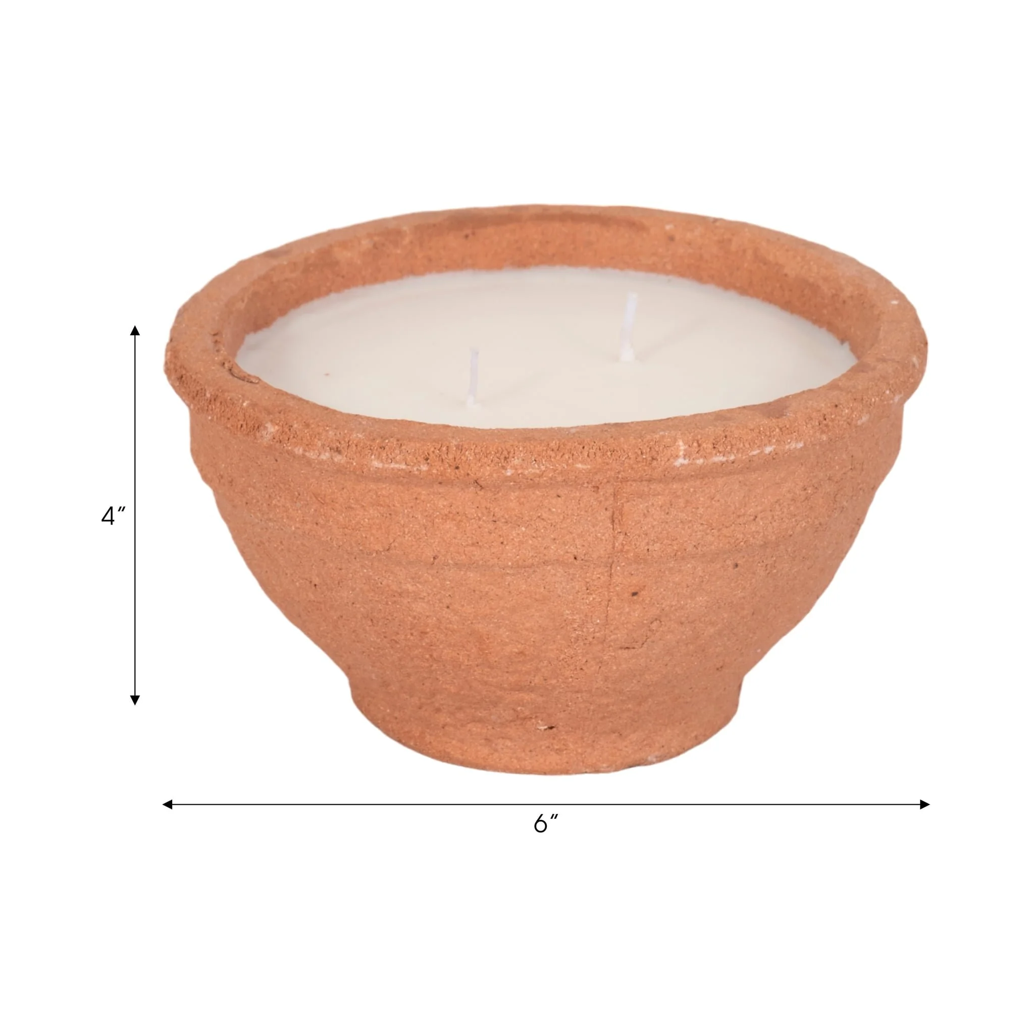 6" 14 Oz Santal & Spruce Bowl Candle, Terracotta - Image 8