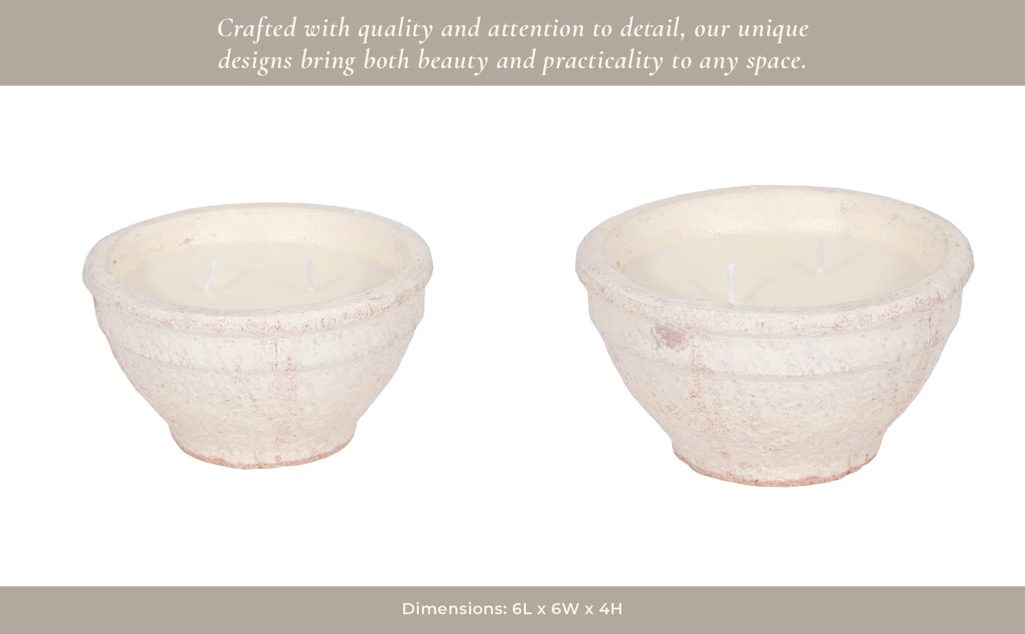 6" 14 Oz Sea Salt & Lemon Bowl Candle, White - Image 13