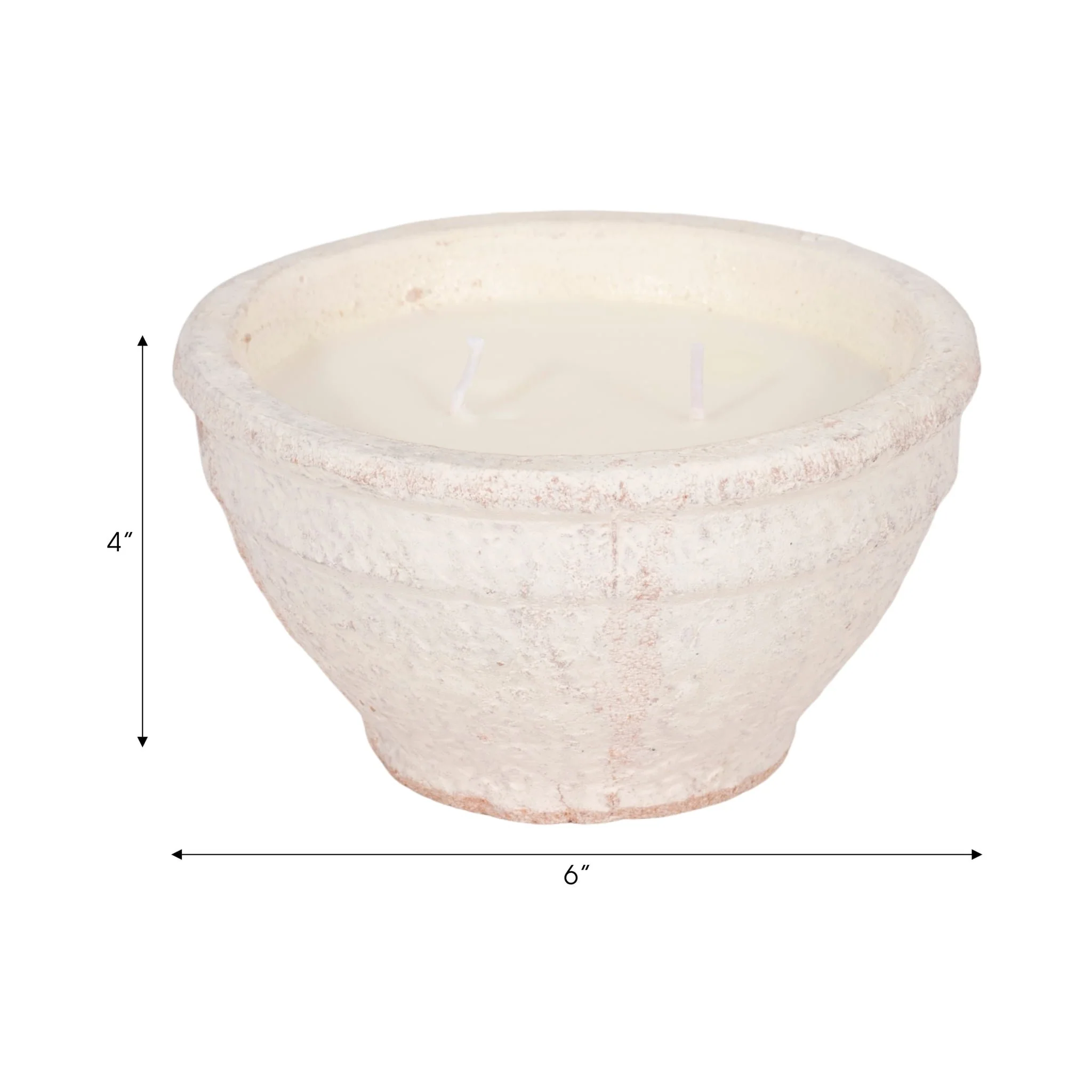 6" 14 Oz Sea Salt & Lemon Bowl Candle, White - Image 8