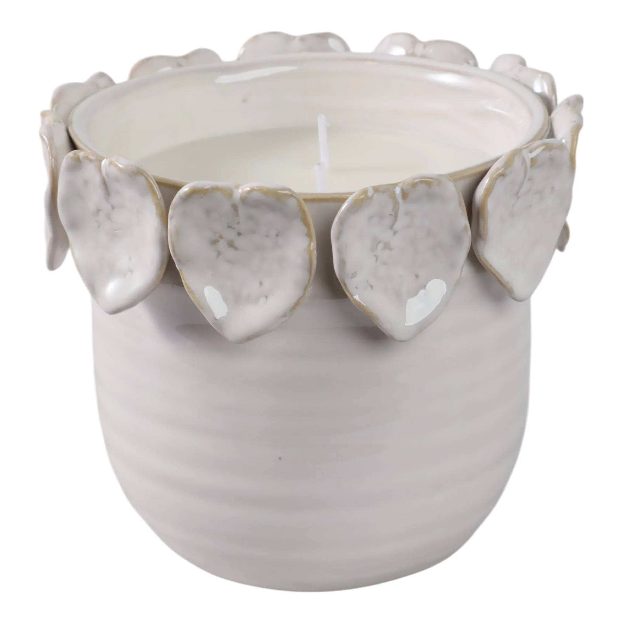 6" 17 Oz Wood Sage& Sea Salt Applique Candle,ivory - Image 3