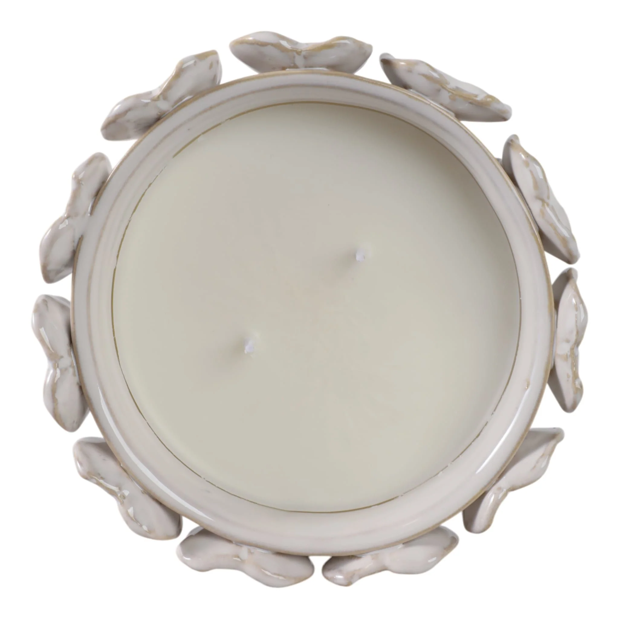 6" 17 Oz Wood Sage& Sea Salt Applique Candle,ivory - Image 6