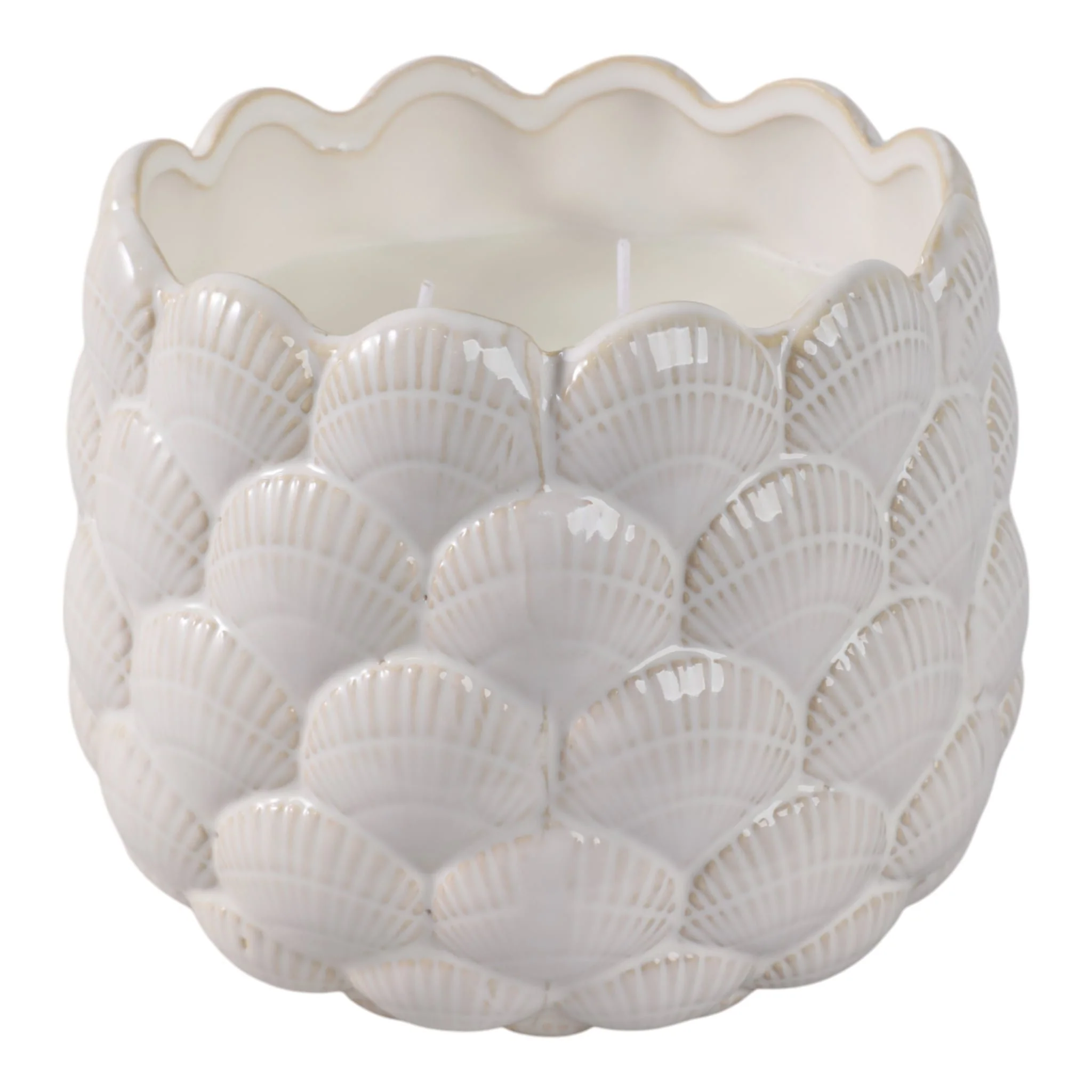 6" 28 Oz Pink Beach Seashell Candle, Ivory - Image 2