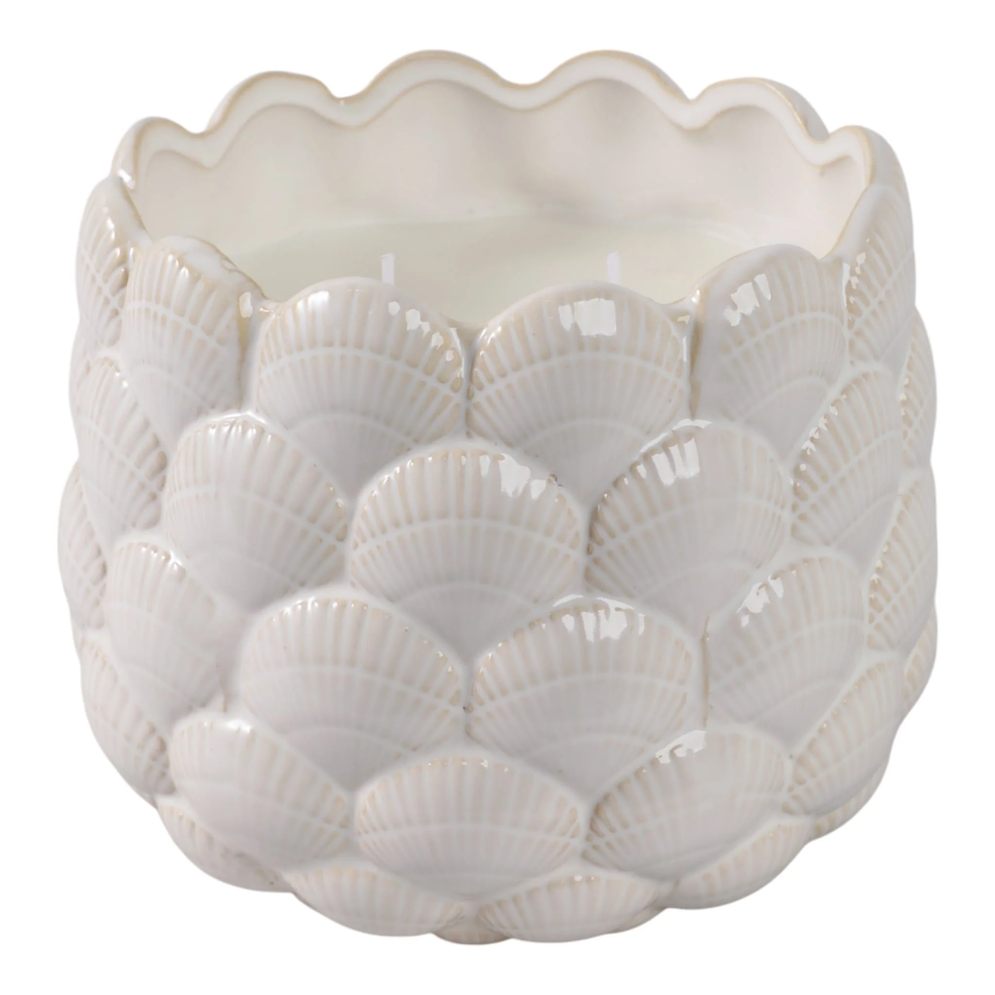 6" 28 Oz Pink Beach Seashell Candle, Ivory - Image 4