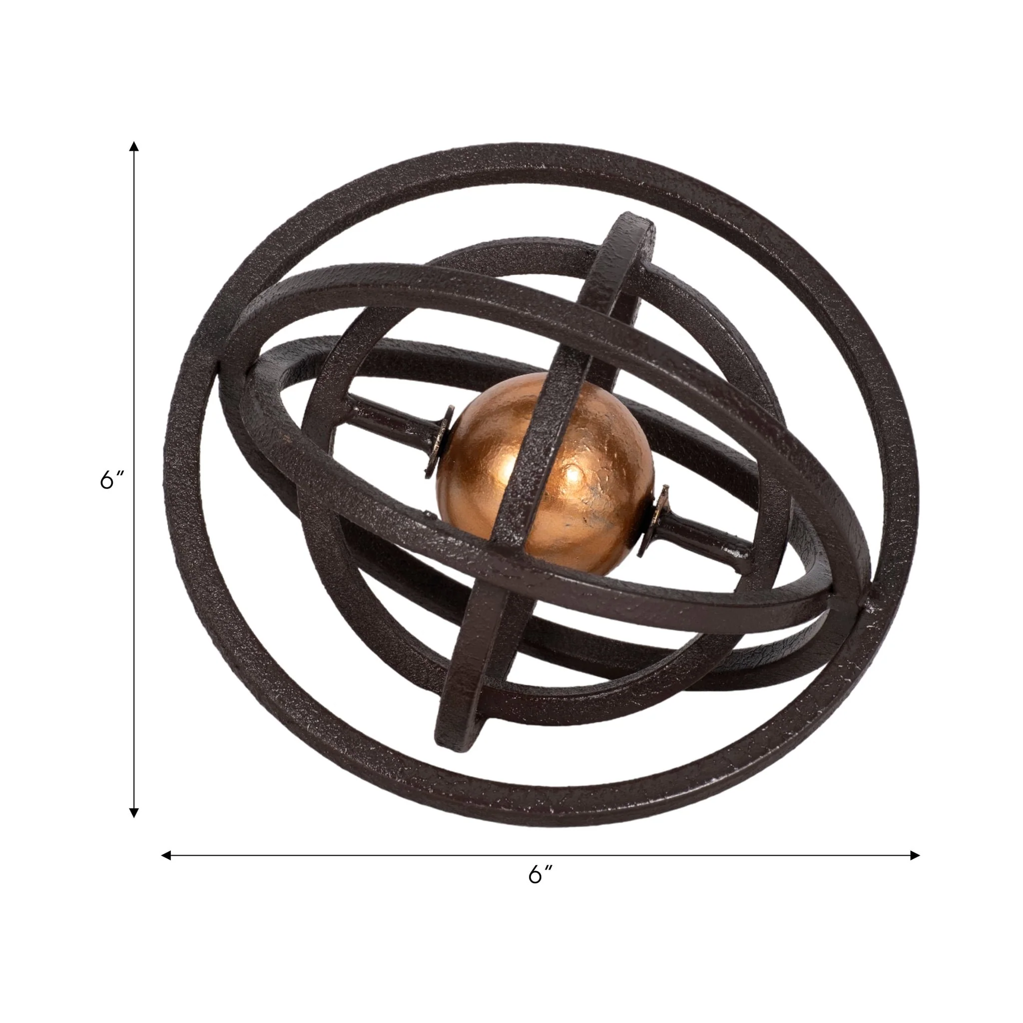 6" Armillary Orb, Black/gold - Image 7