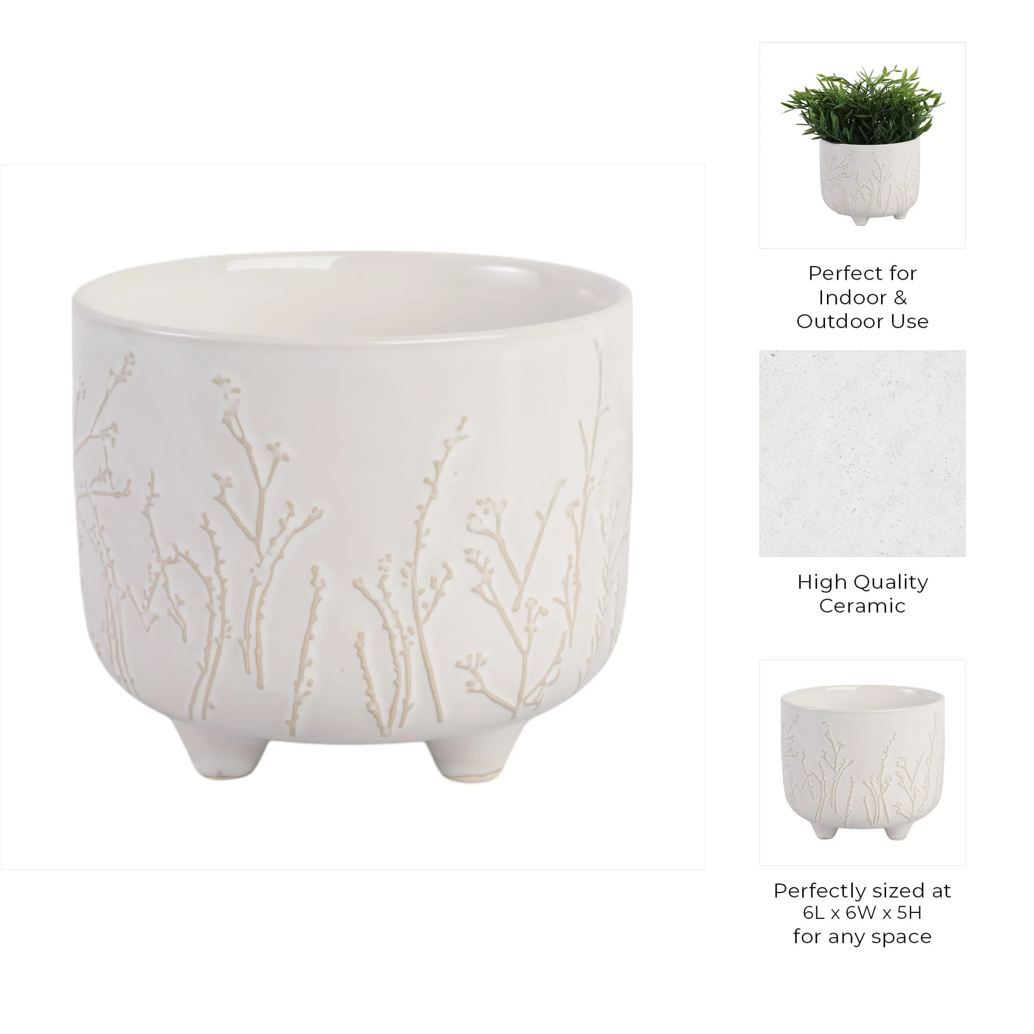6" Blooming Branches Planter, Ivory - Image 9
