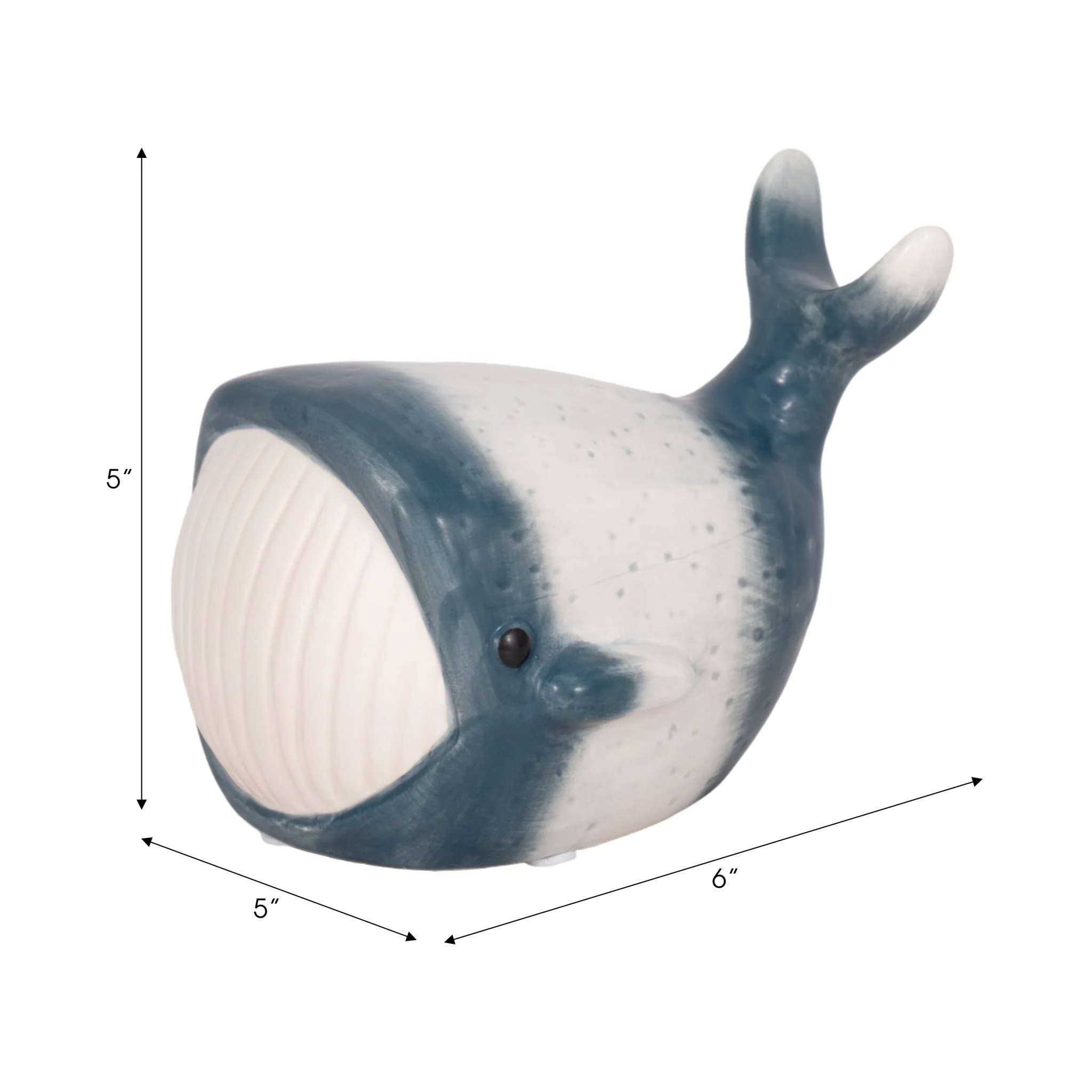 6" Blue Whale Decor, Blue/white - Image 9