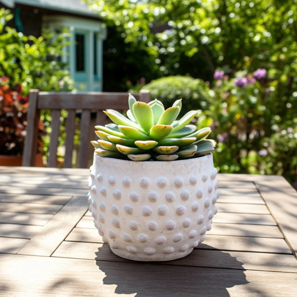 6" Bubble Rough Finish Planter,white - Image 10
