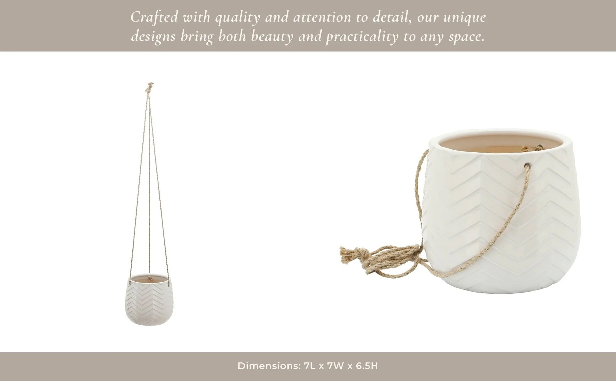 6" Chevron Hanging Planter - Image 14