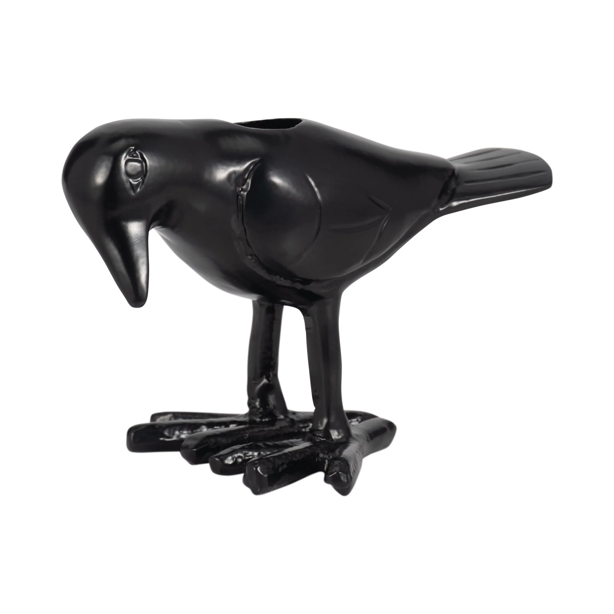 6" Crow Taper Candle Holder, Black - Image 3