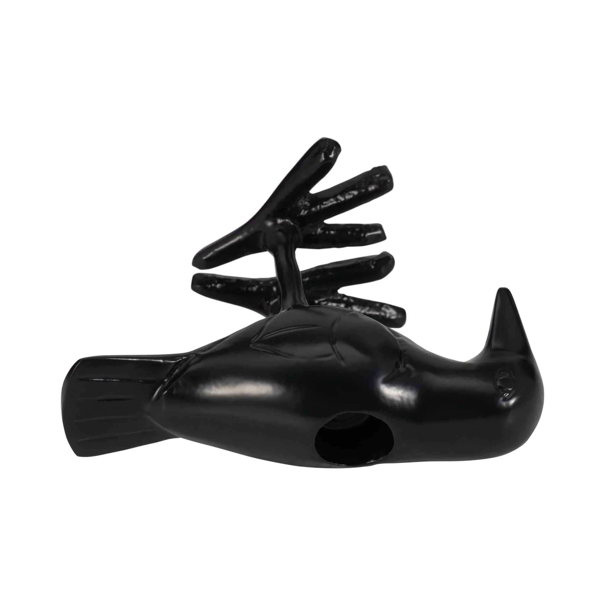 6" Crow Taper Candle Holder, Black - Image 7