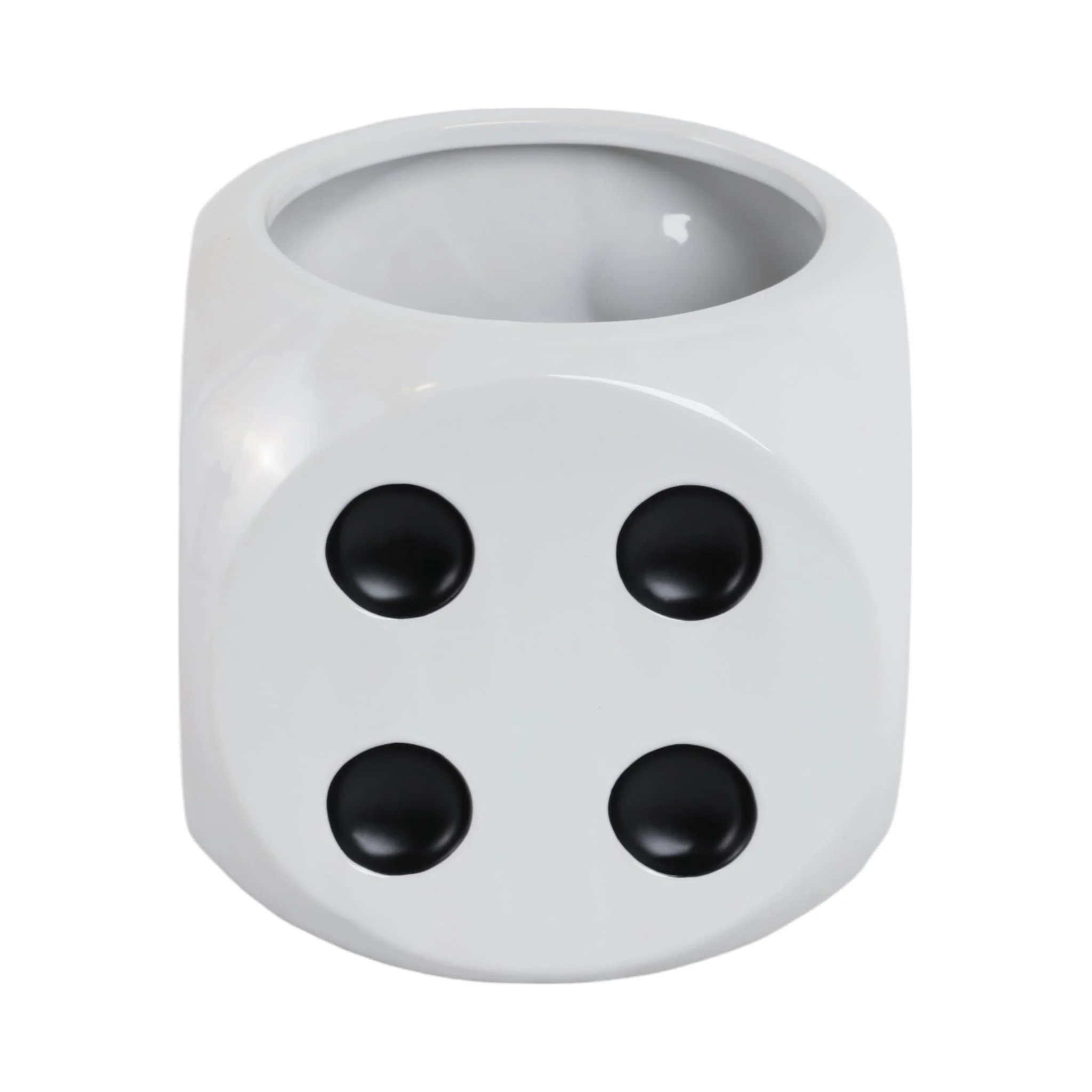 6" Dice Planter, White/black - Image 4