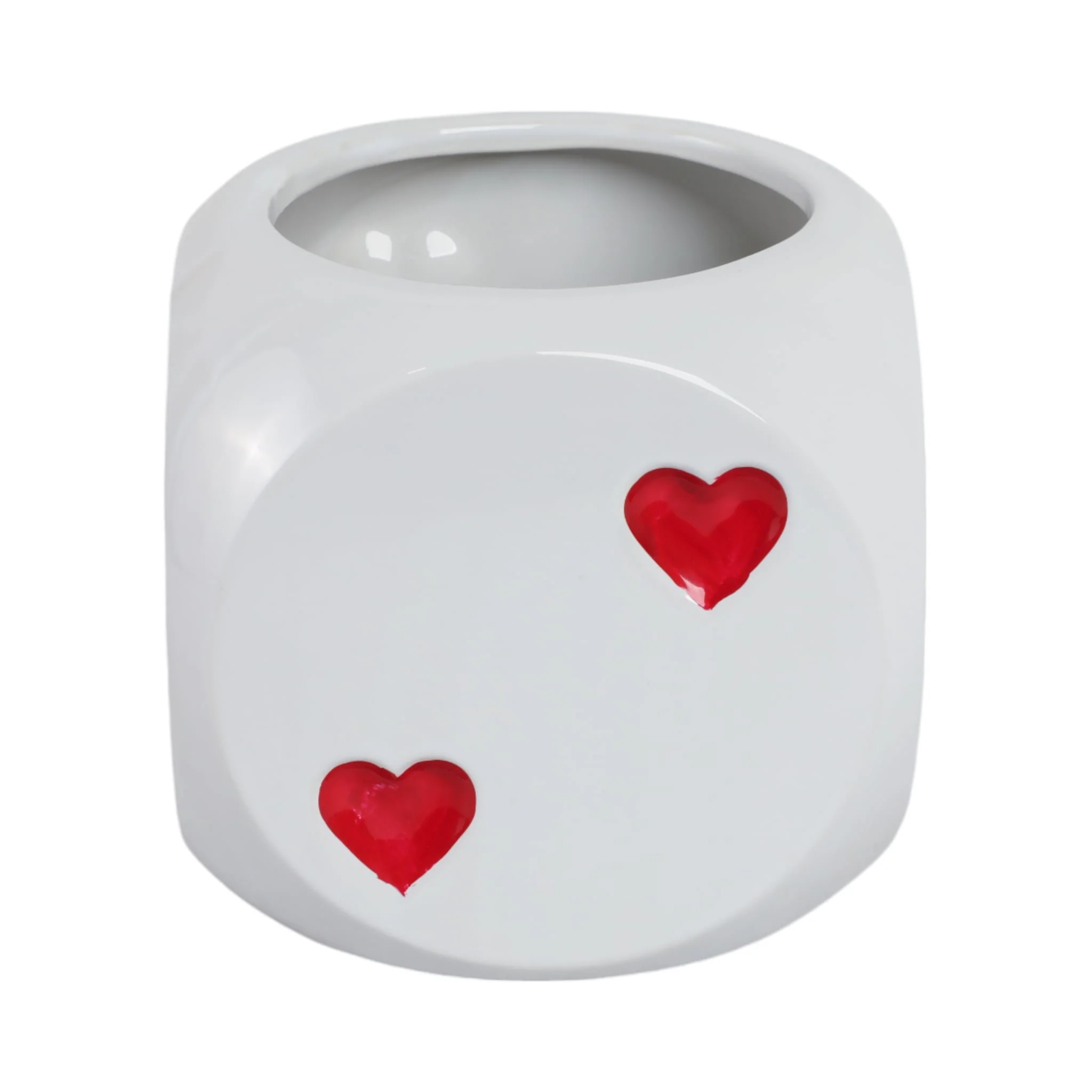 6" Dice Planter, White/red - Image 4