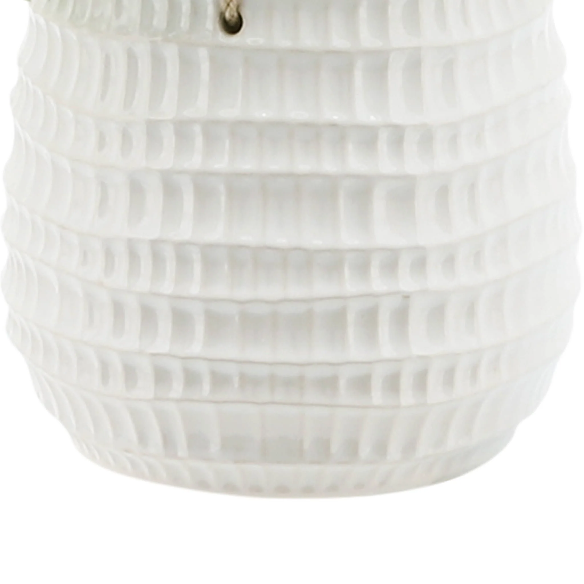 6" Dimpled Hanging Planter, White - Image 6