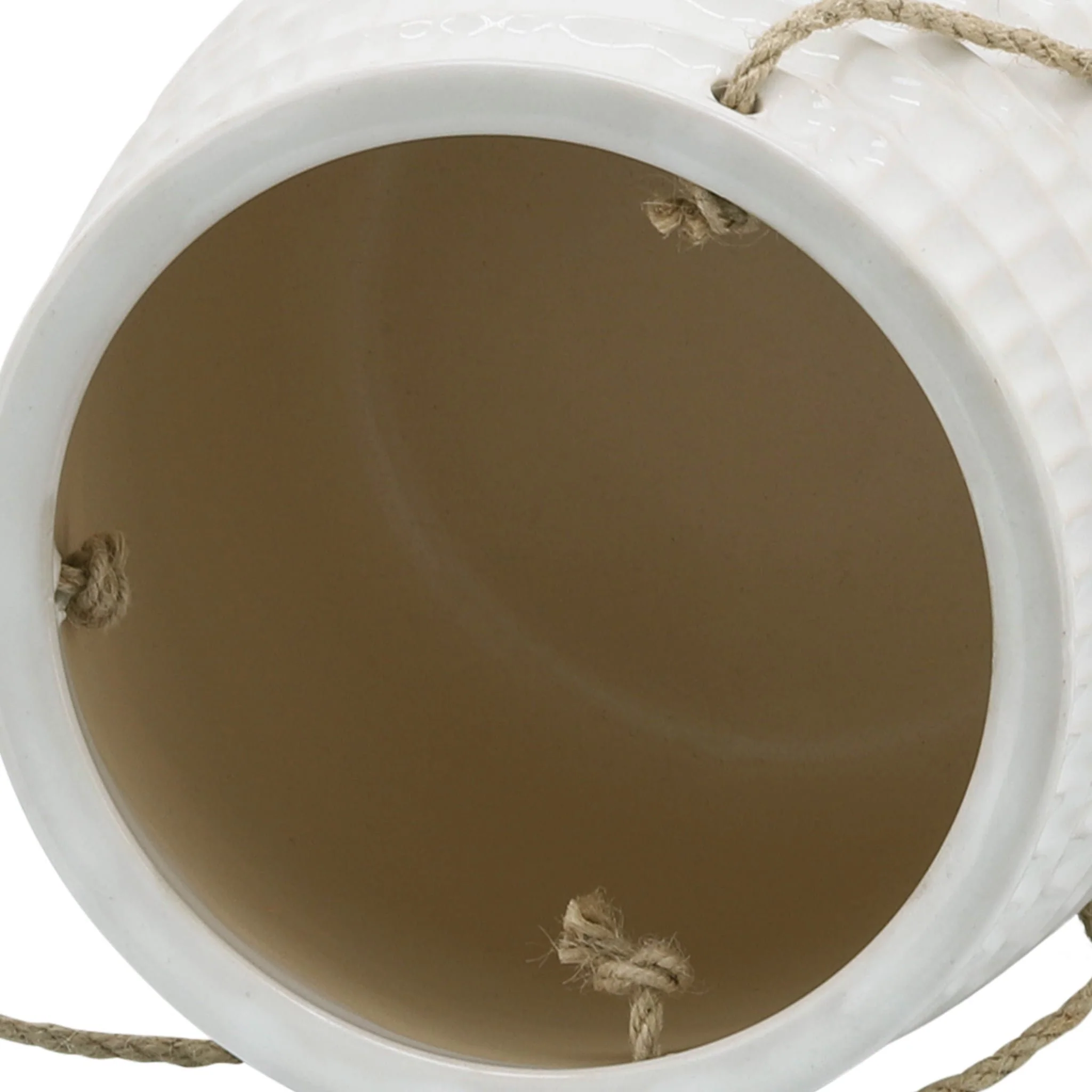 6" Dimpled Hanging Planter, White - Image 7