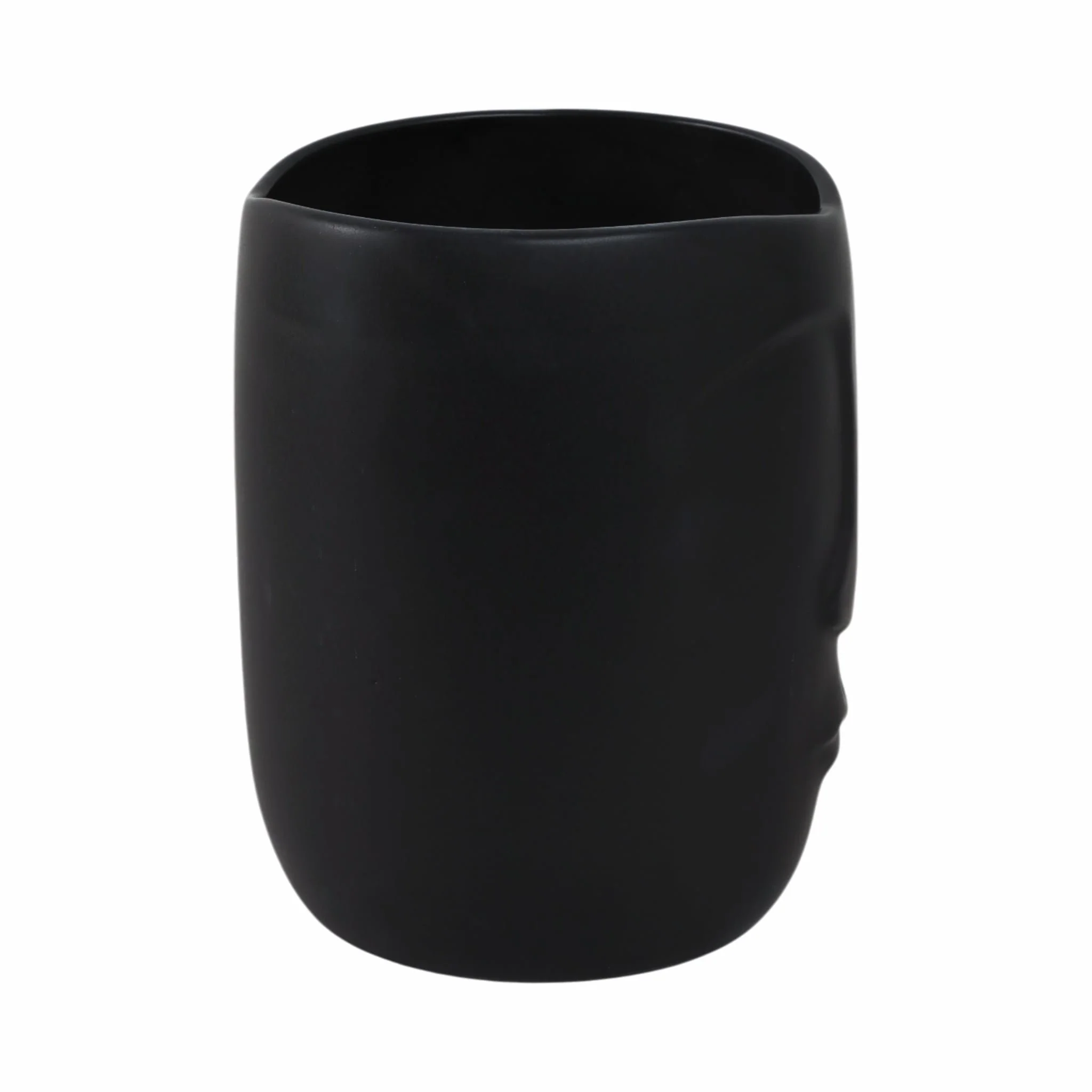 6" Face Vase, Black - Image 3