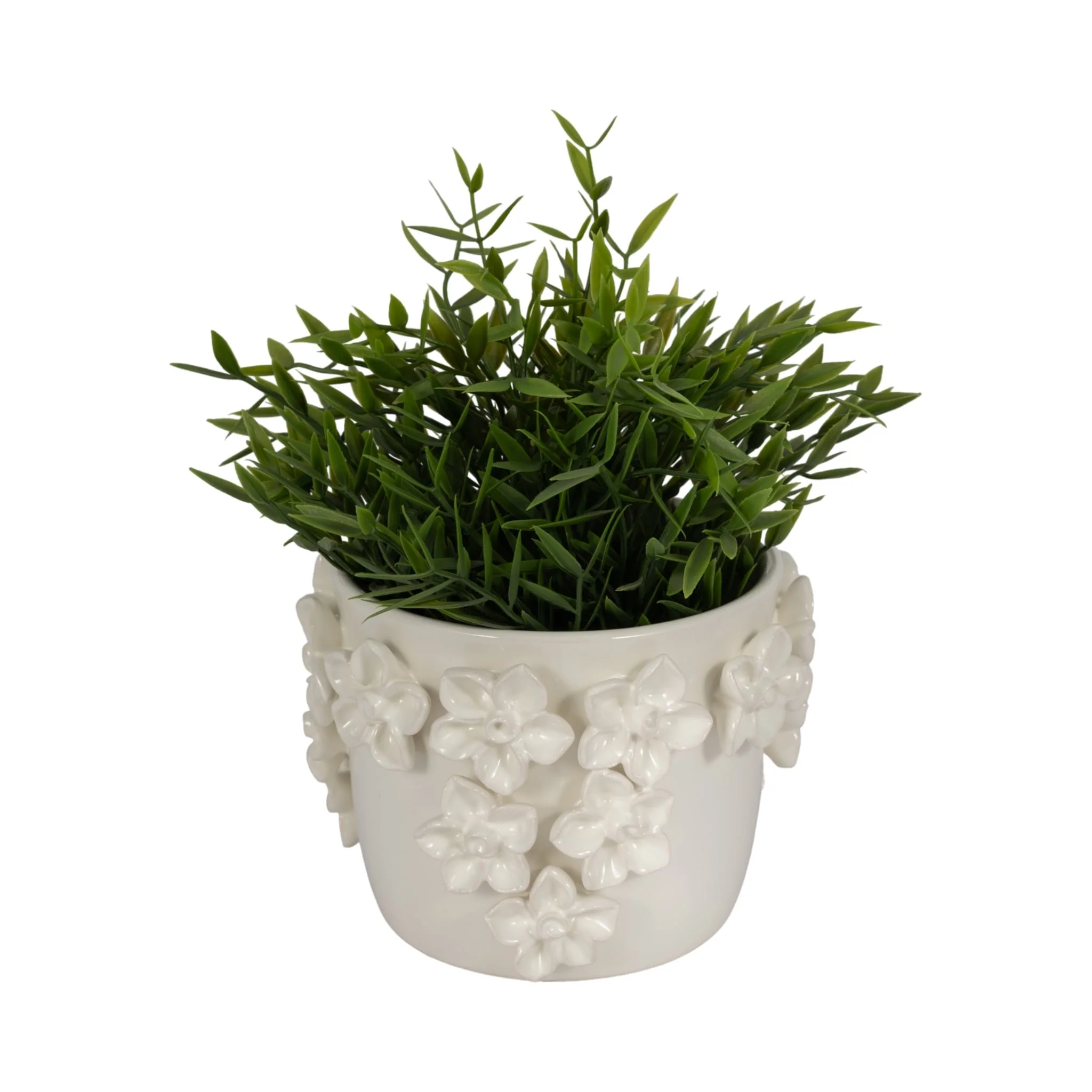6" Floral Applique Planter, Ivory - Image 2